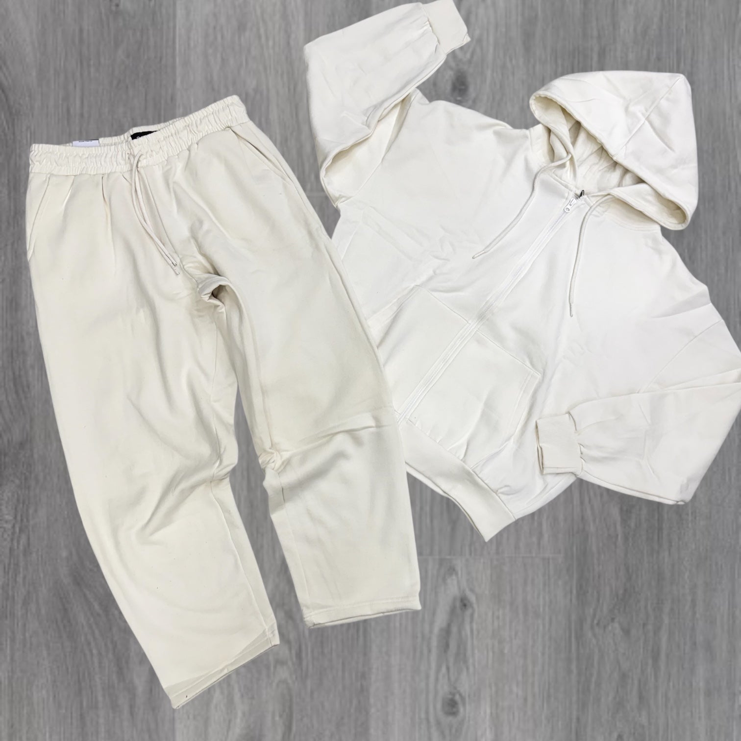 RSN - Loose Fit Zip Sweat Suit - Cream