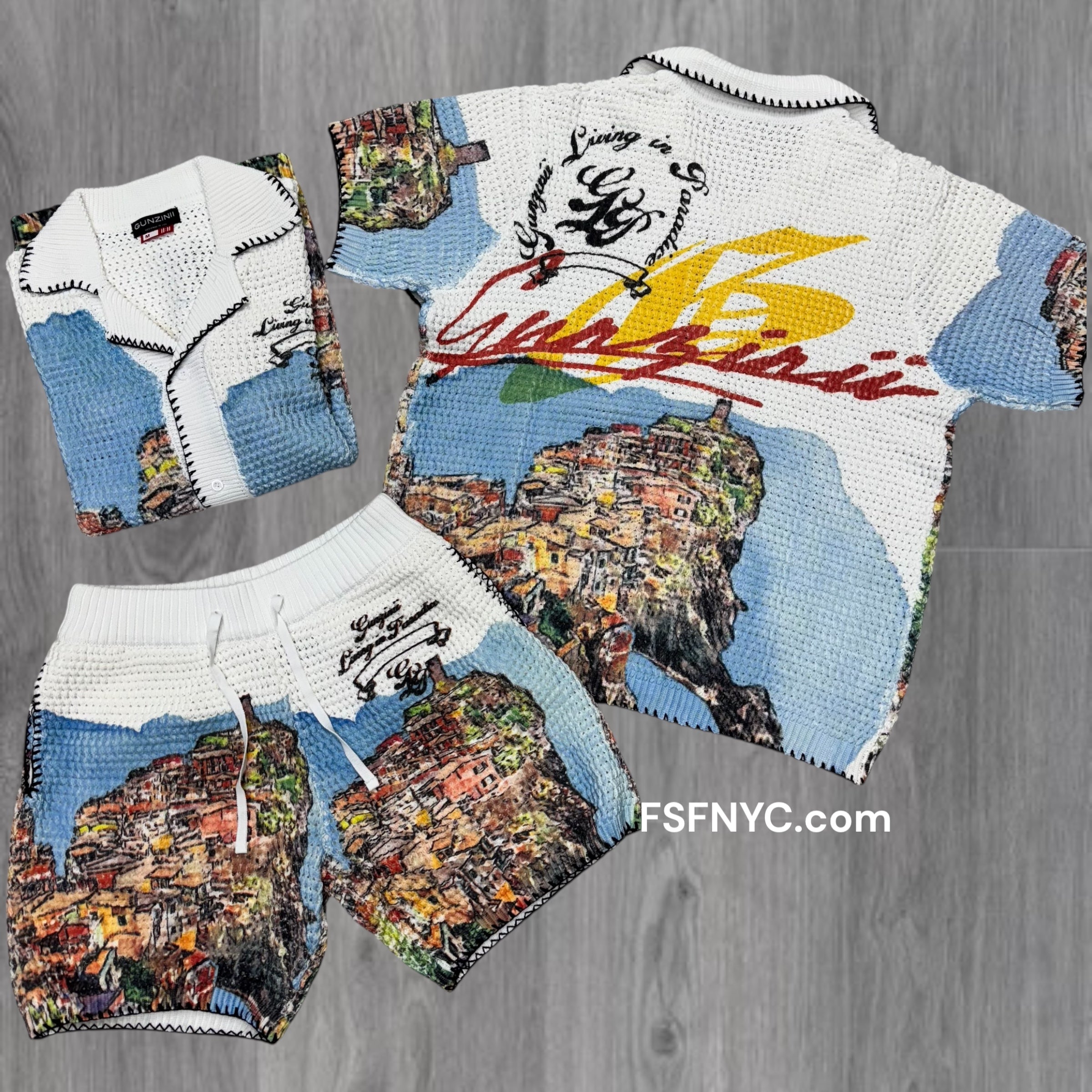Gunzinii Button Down Short Set Off-White gz413 gz414