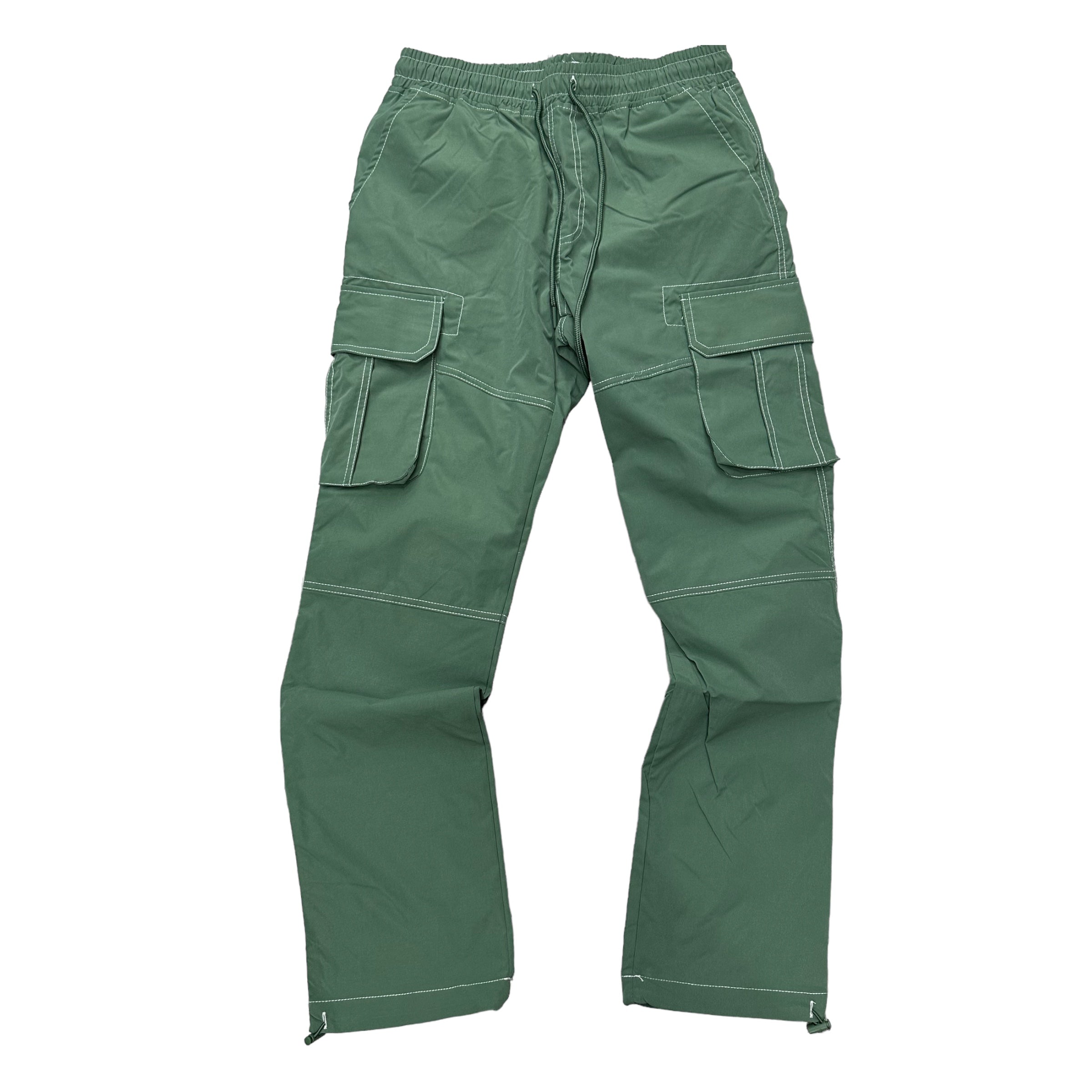 Rebel Nylon Contrast stitching Cargo Pants Lt Green 420