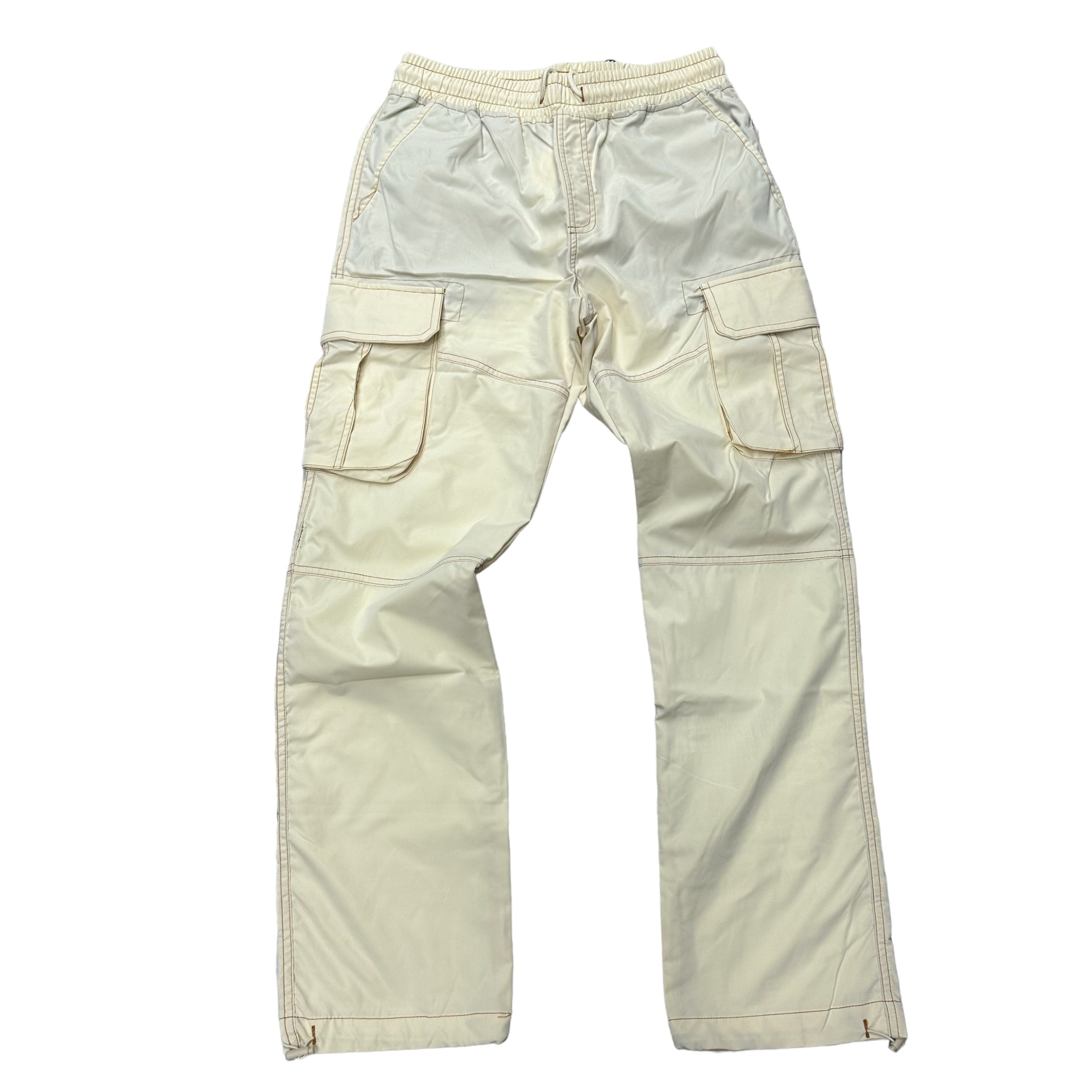 Rebel Nylon Contrast stitching Cargo Pants Cream 420