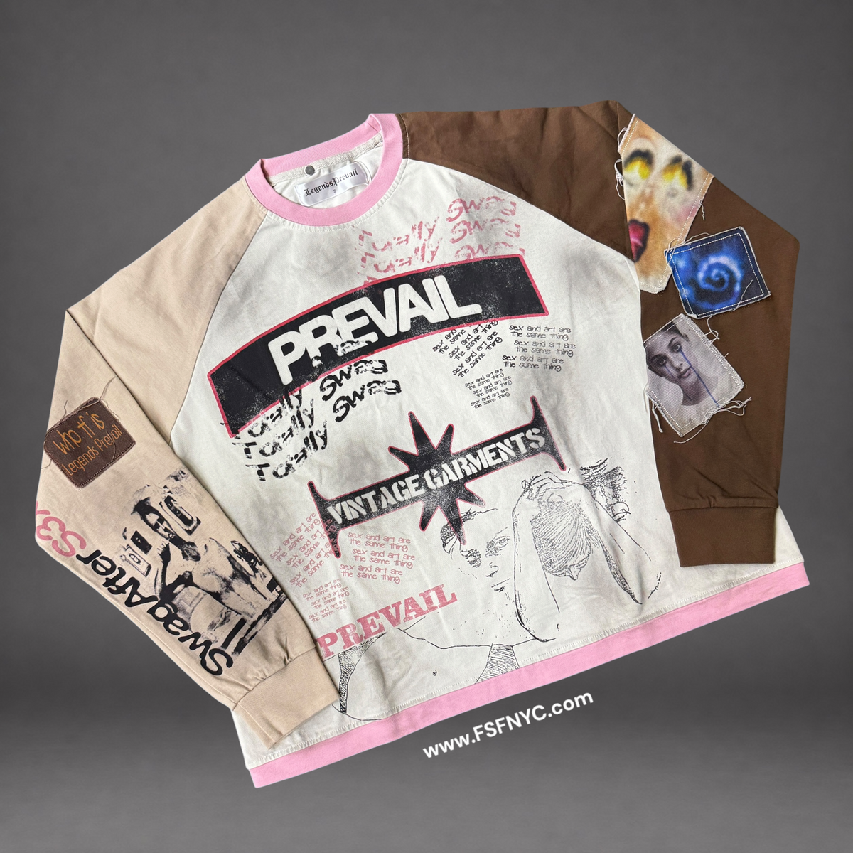 Prevail - Vintage Long Sleeve T-Shirt - Brown