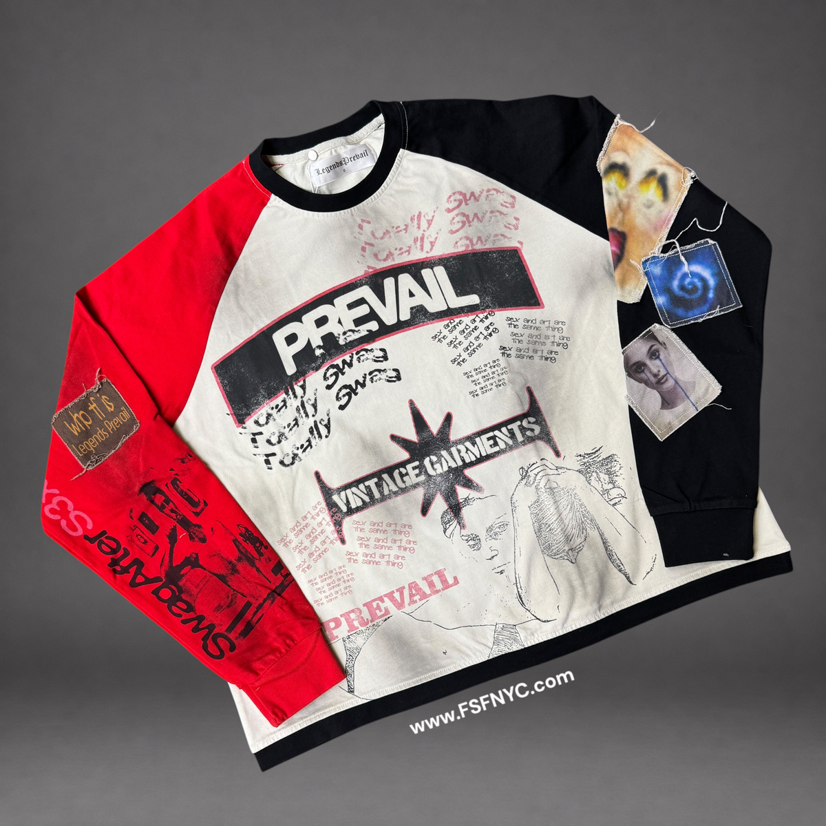 Prevail - Vintage Long Sleeve T-Shirt - Red