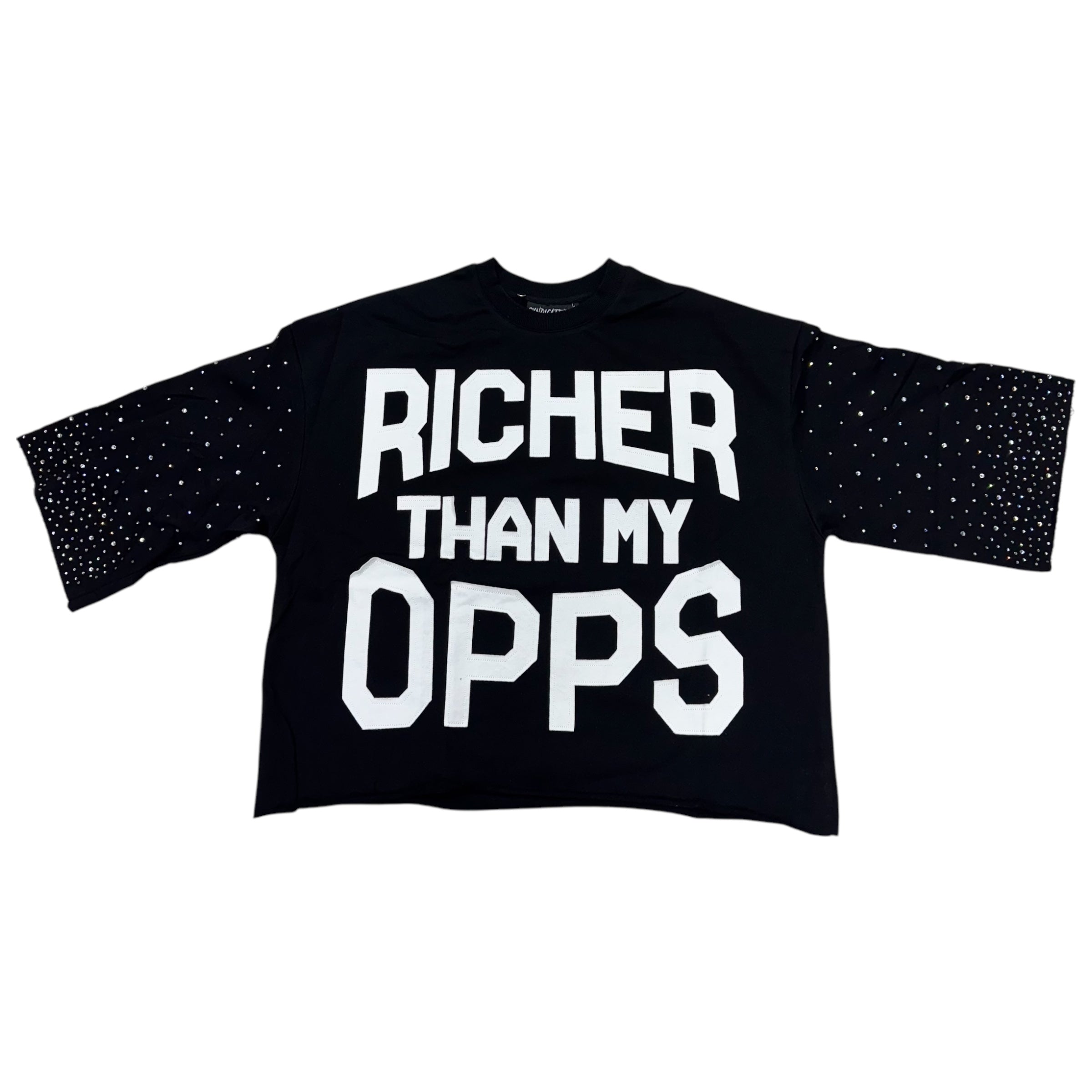 SYN Rhinestone Richer Than My Opps Black/White SYAN-4 M