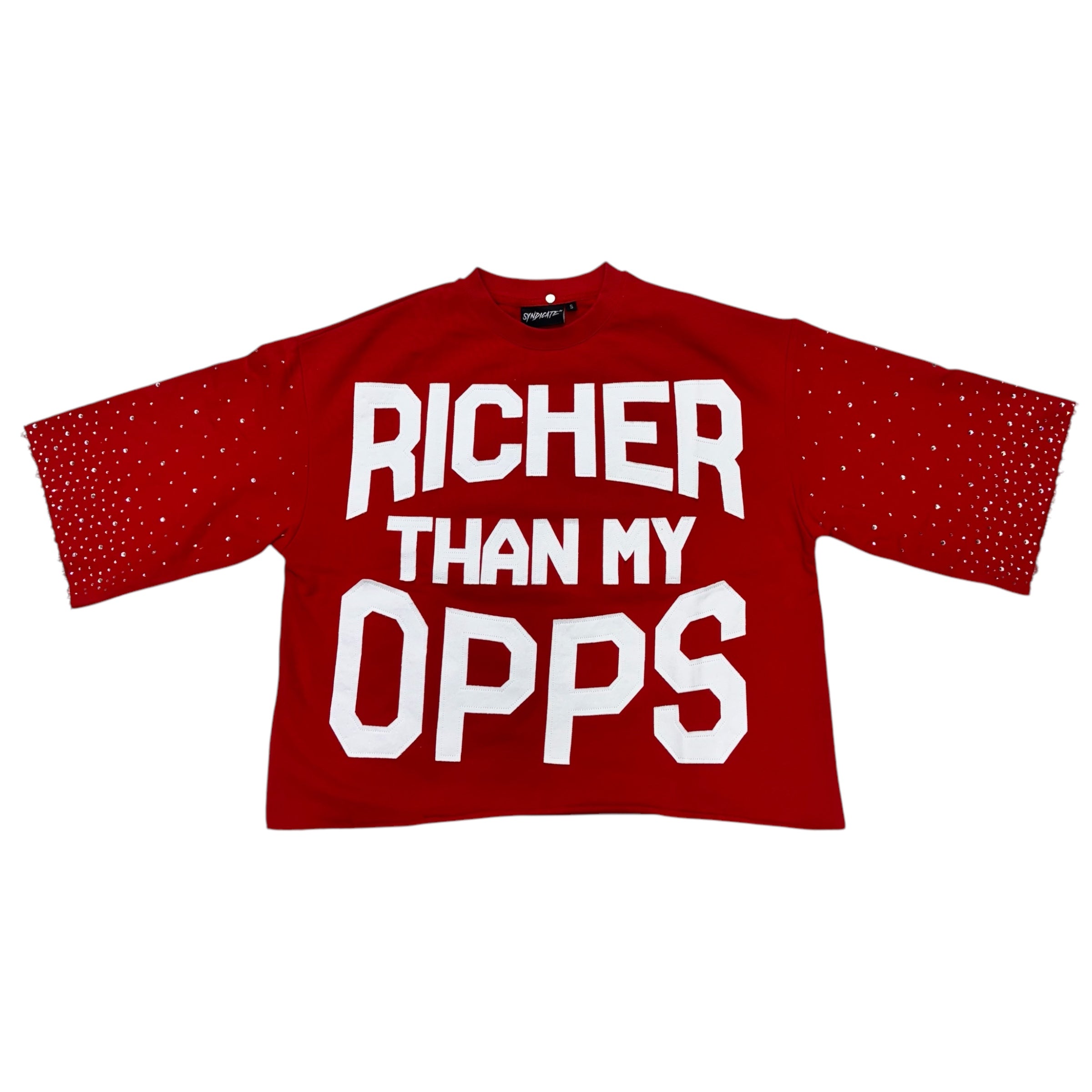 SYN Rhinestone Richer Than My Opps Red/White SYAN-5 M
