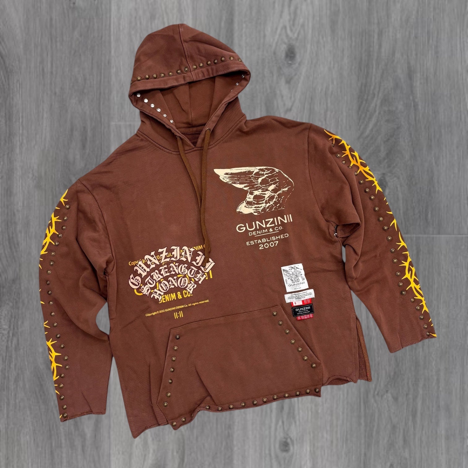 Gunzinii- Honor Hoodie - BROWN - Gz826 zi