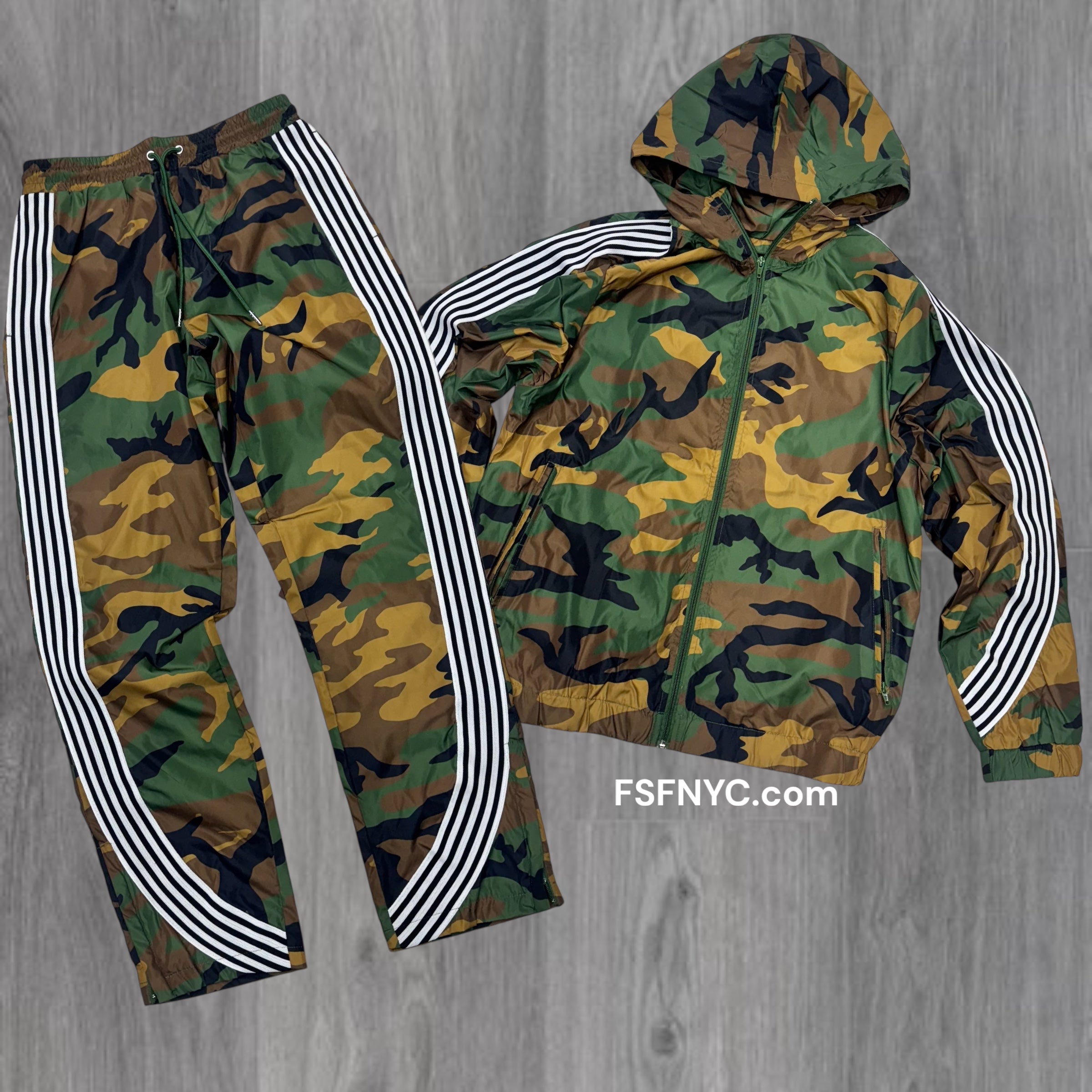 KD Striped Nylon WindBreaker Camo Set 2110