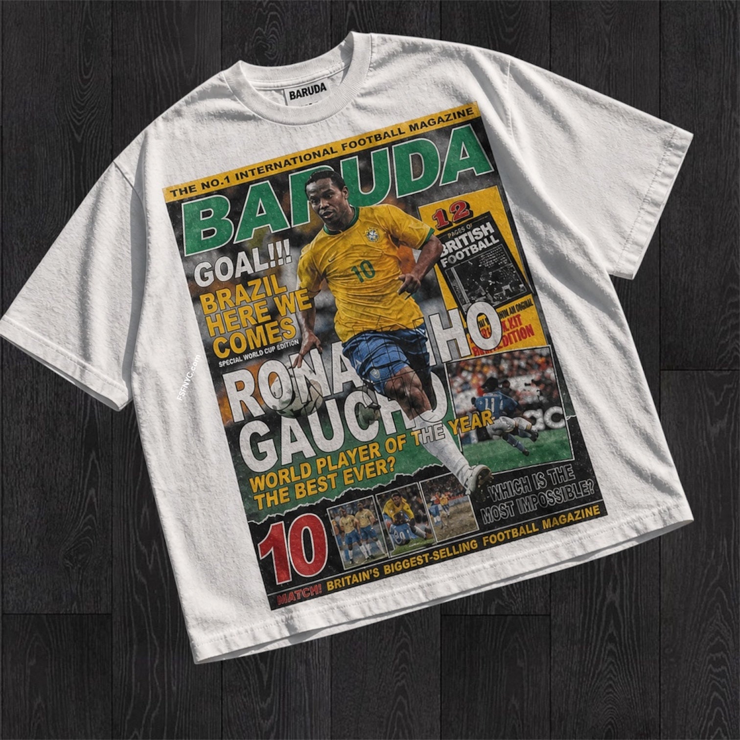 Baruda - Ronaldinho Magazine Tee - White