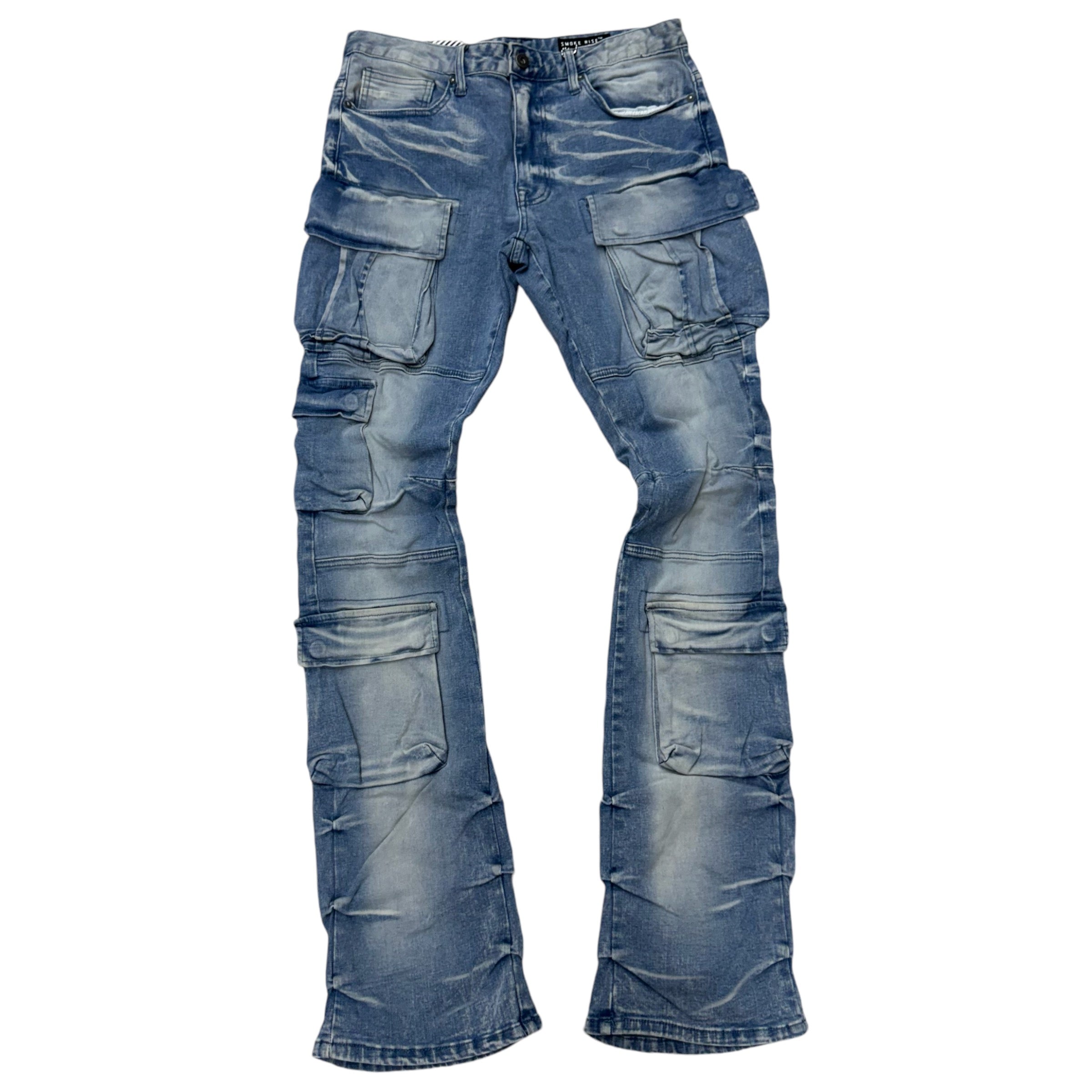 Rise Stacked utility Cargo Denim Lowell Blue 24543