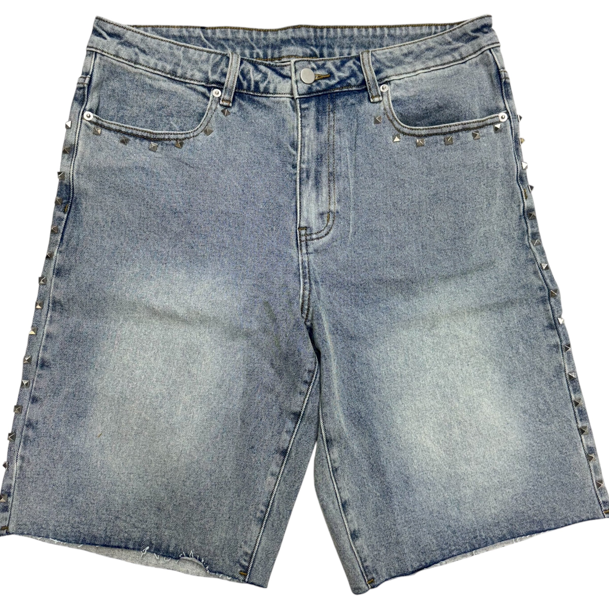 SYN Studded Jean Shorts Blue Wash Jorts-1
