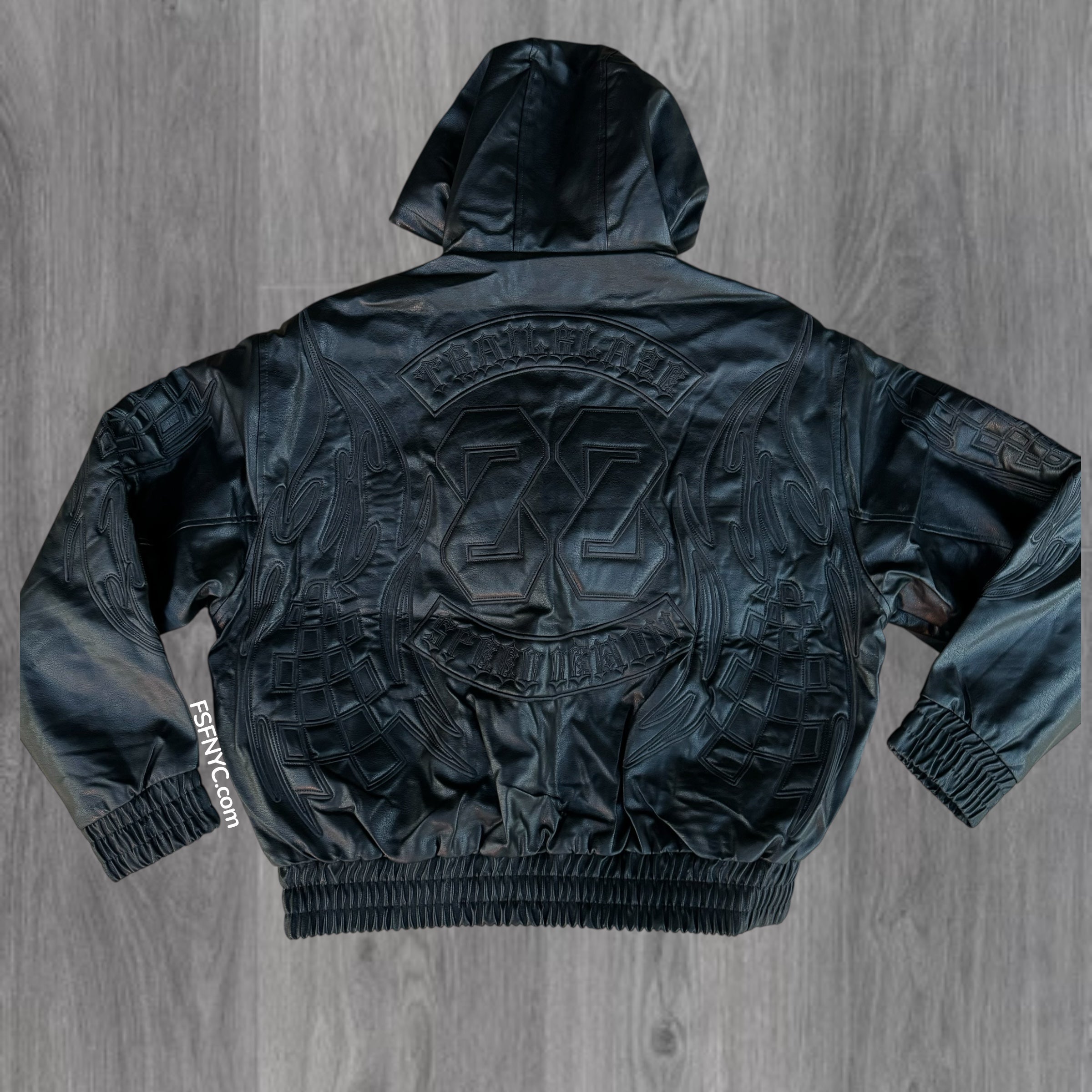 Rise - PU Leather Jacket - Black - 25685