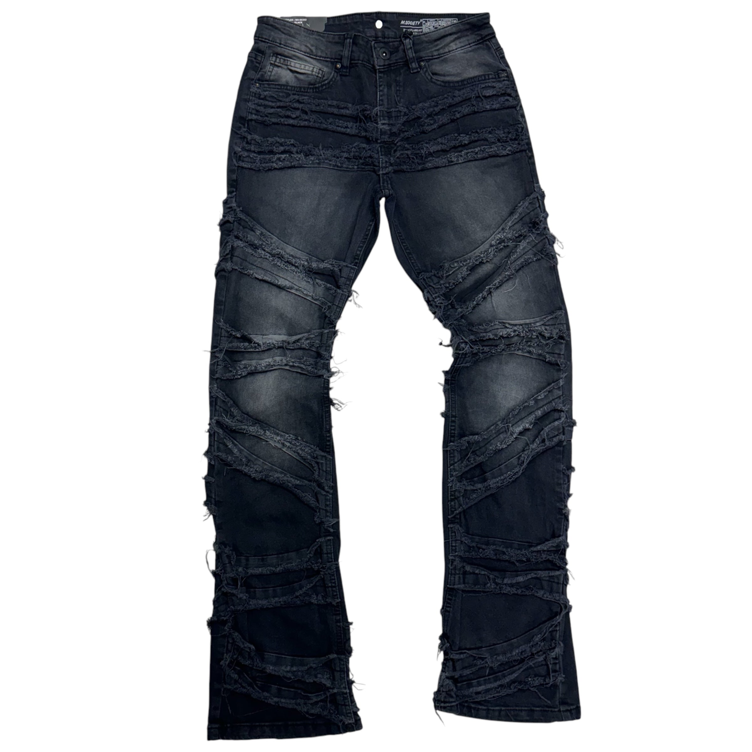 Mischief Stacked Panels Denim Black 80352