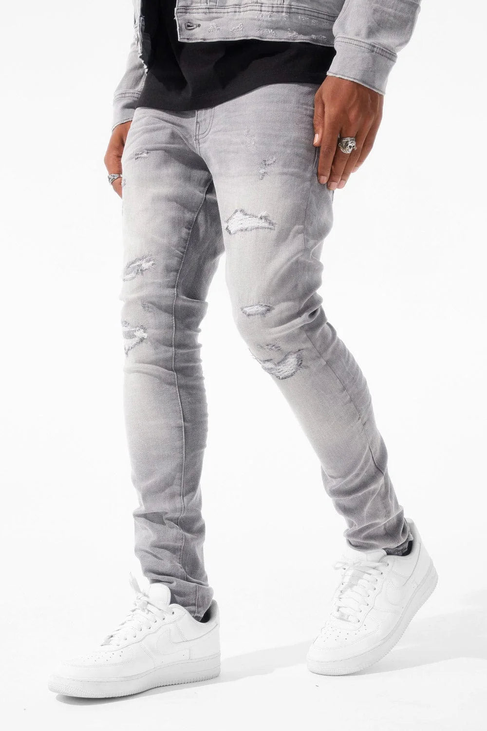 JC shreds Slim Jeans Cement Grey 1220 js1220