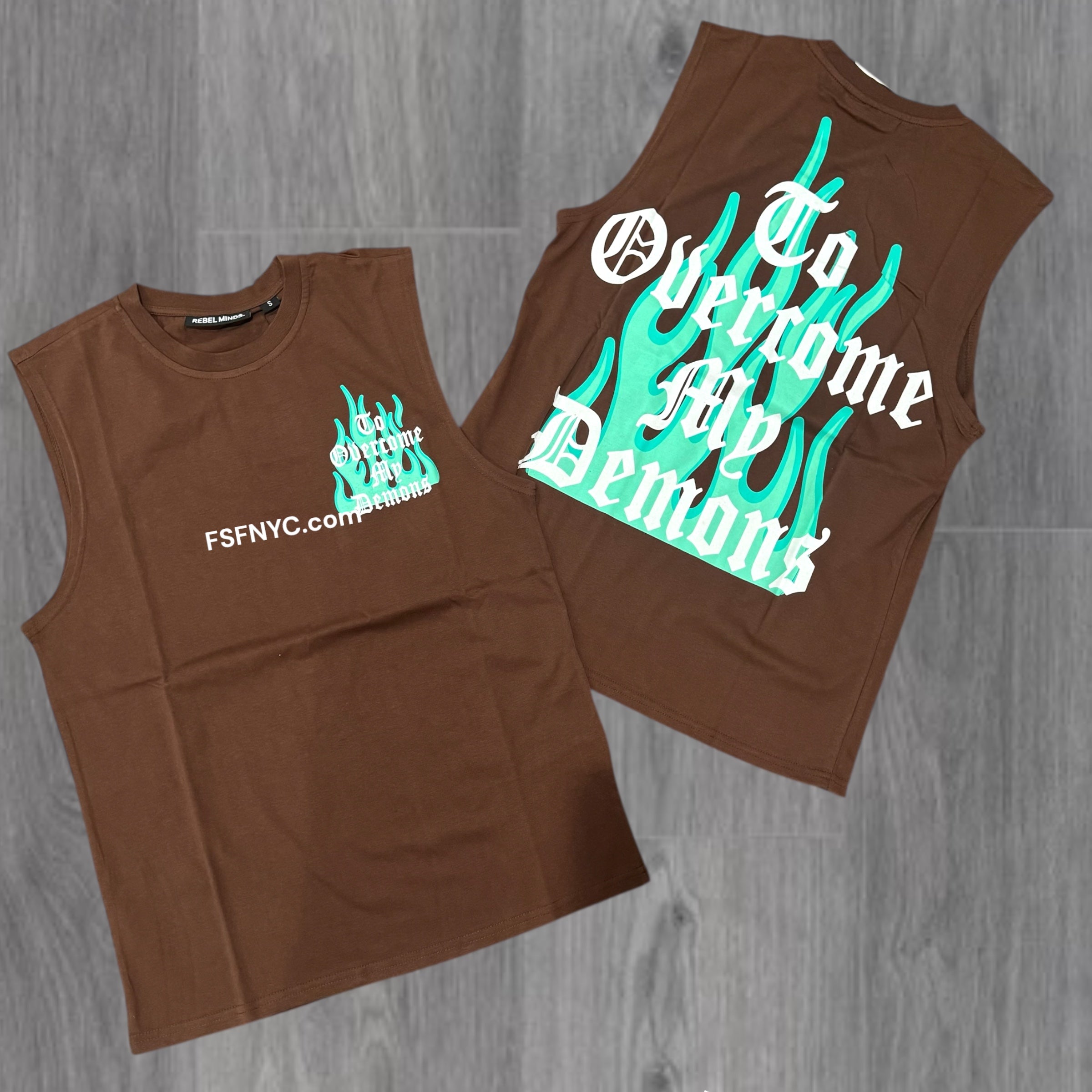 Rebel OverCome Sleeveless Short Set Brown 151 156