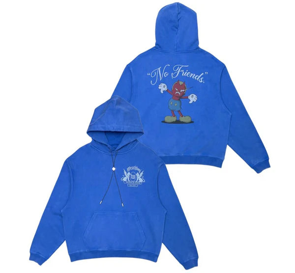 WRATHBOY - No Friends Hoodie - Blue - 048