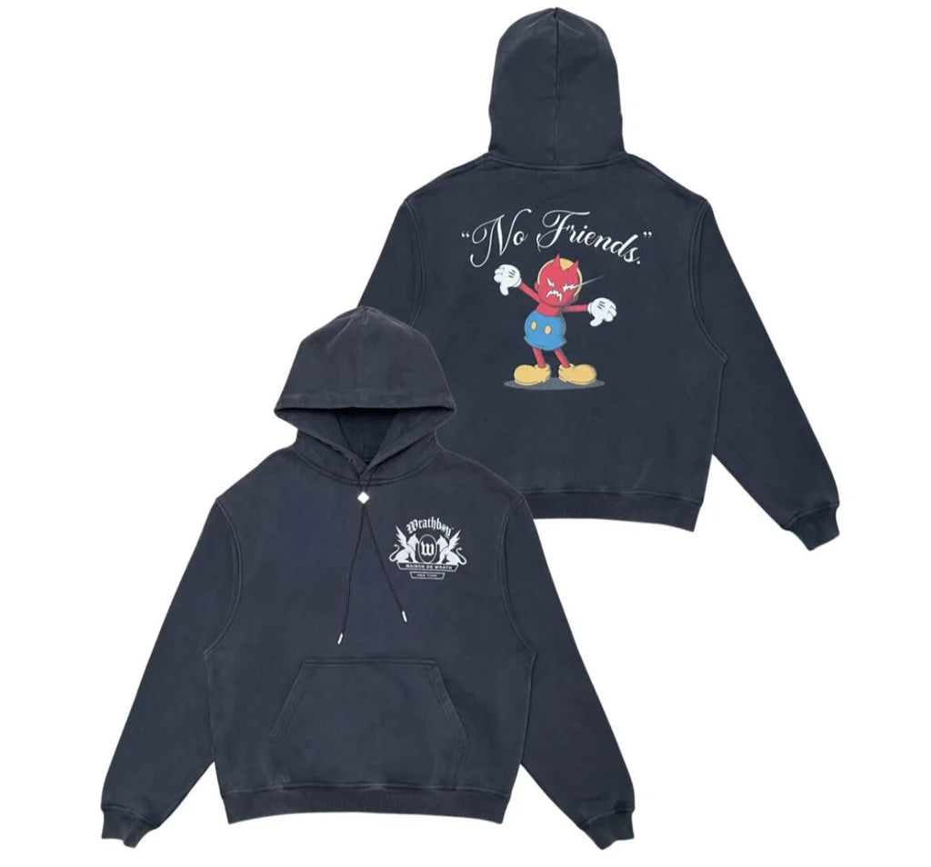 WRATHBOY - No Friends Hoodie - Black - 048