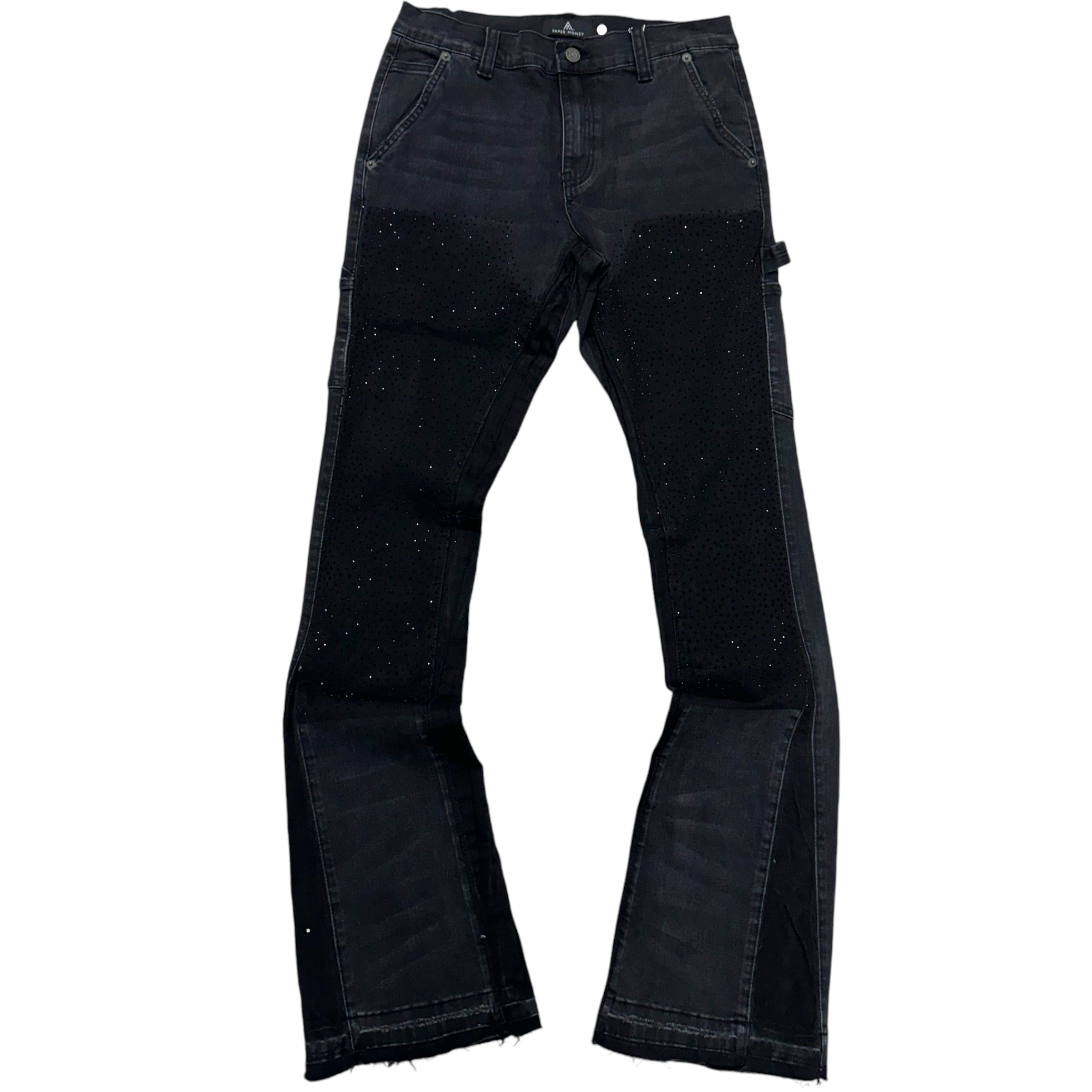 Carpenter stacked studed Denim black 1007