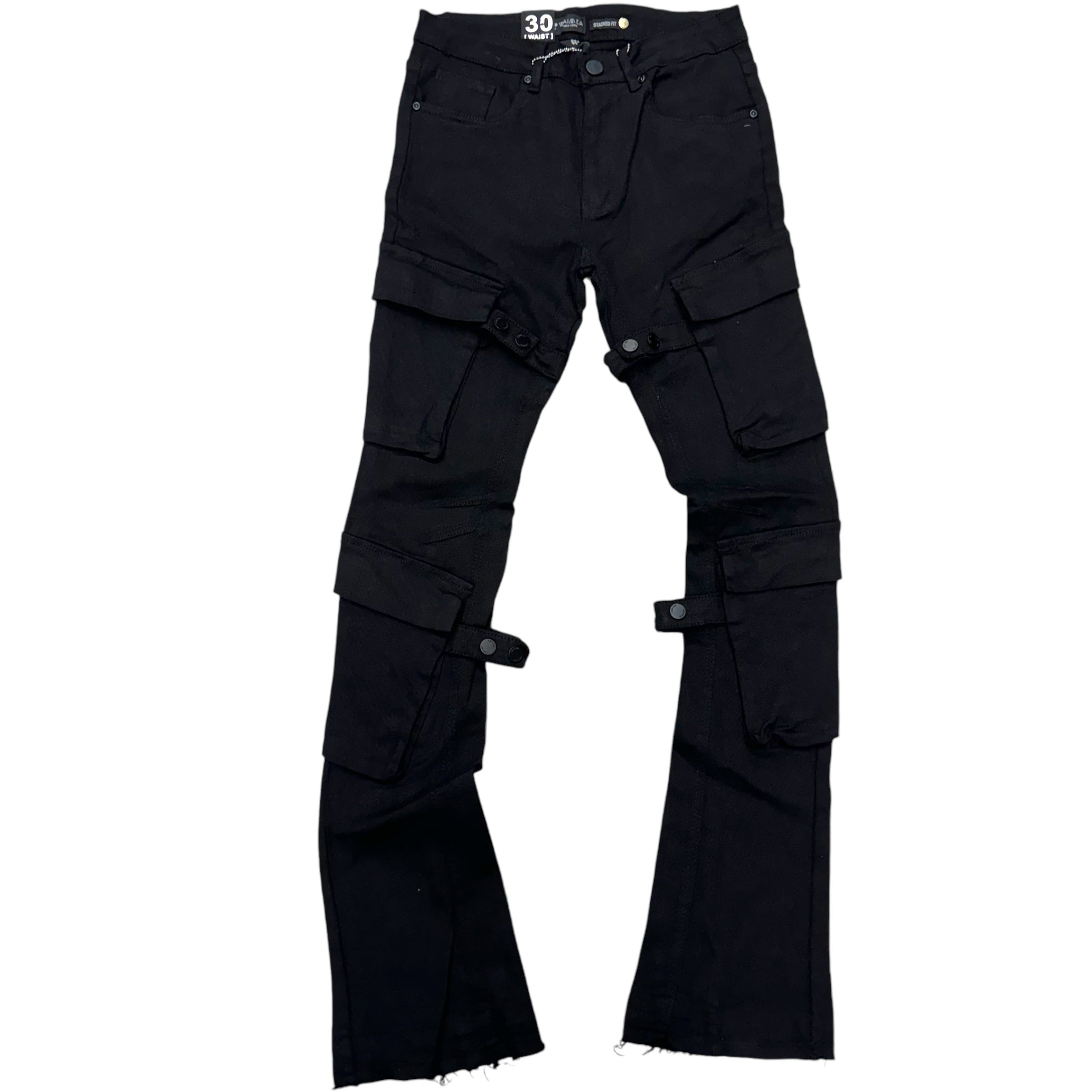 Stacked cargo Denim Jet Black 8260