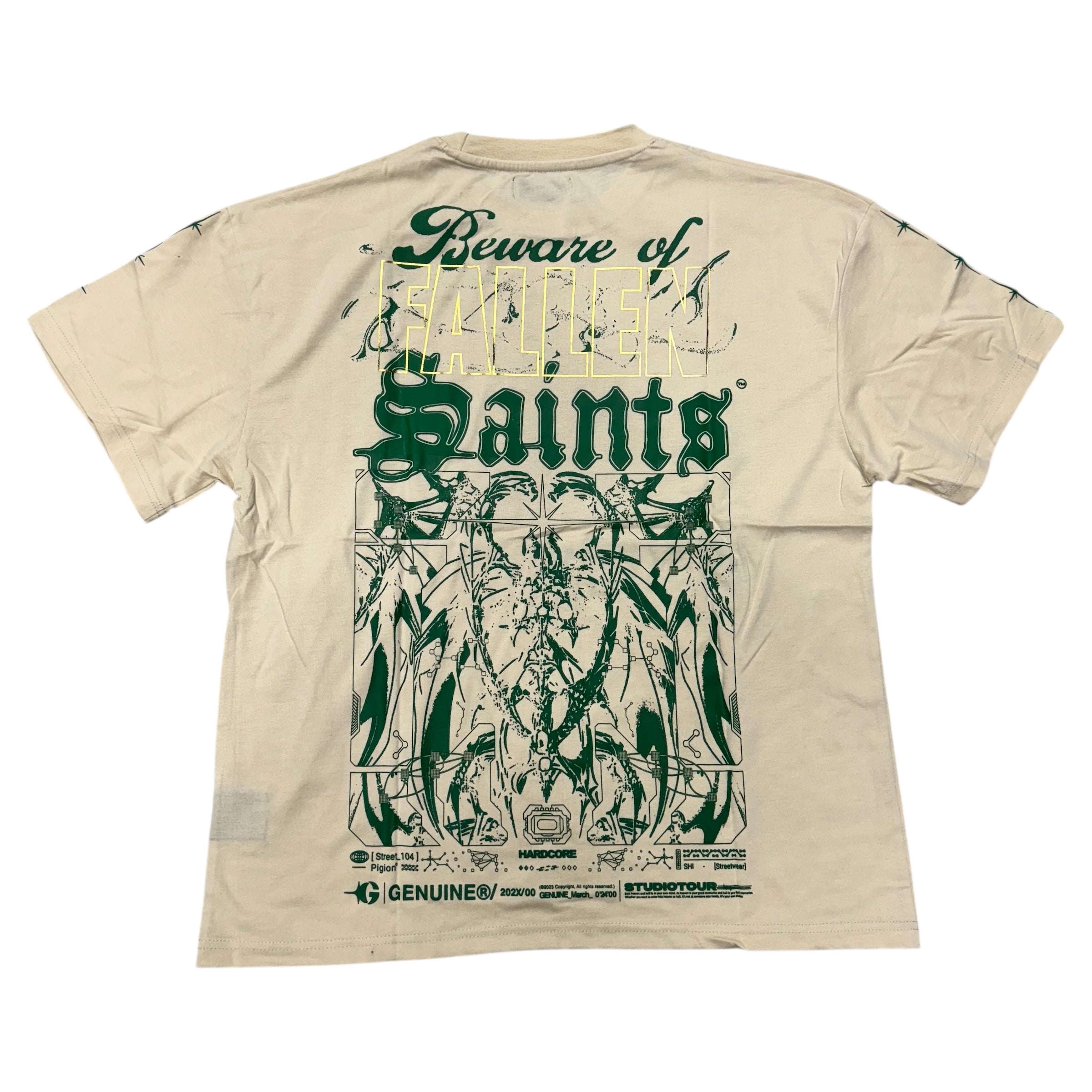 Genuine Beware Of The Fallen Saints T-Shirt Light Khaki/Green 6194