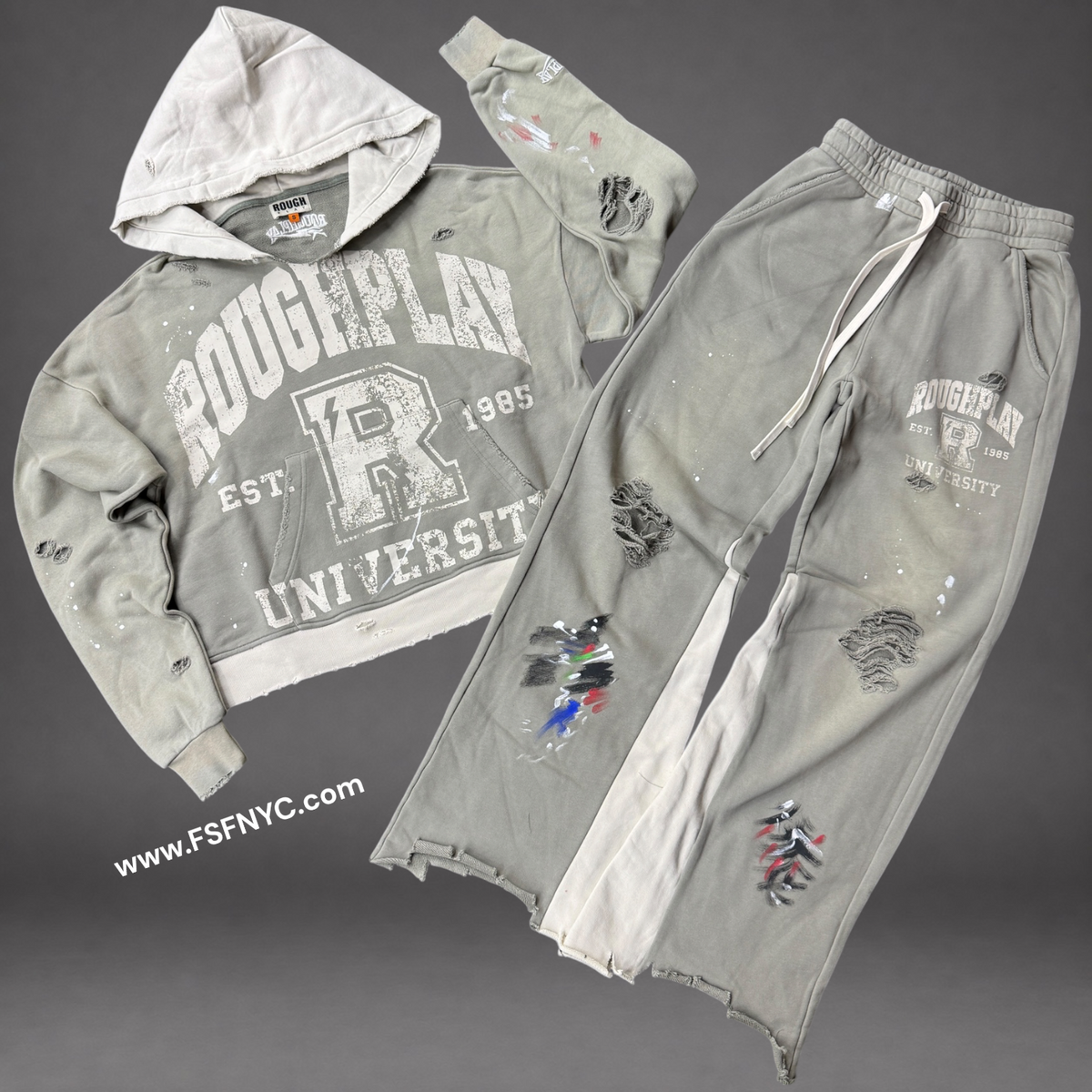 Rough Play - Two Tone SweatSuit - Dusty Sage/Grey
