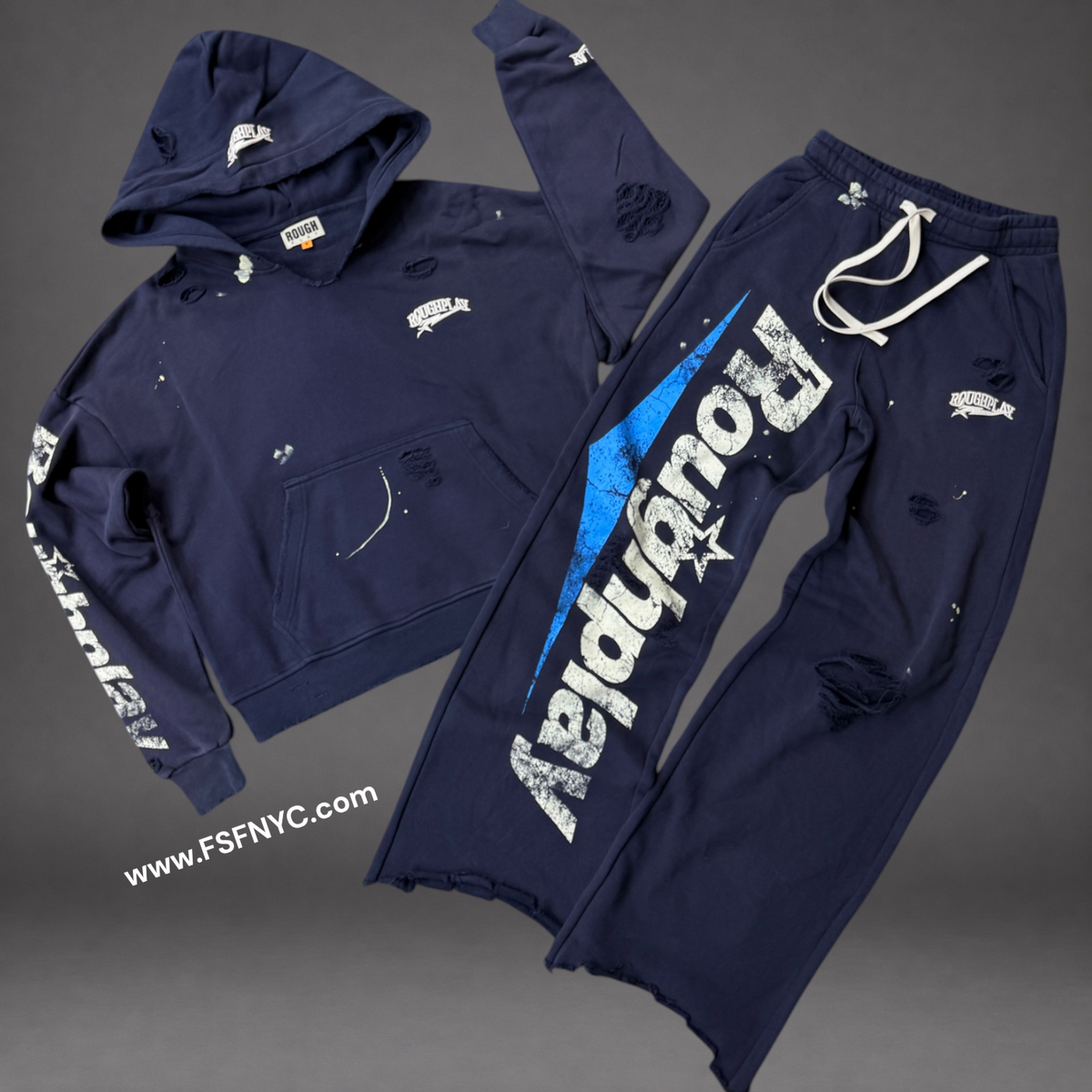 Rough Play - Straight Leg Set - Navy/Light Blue