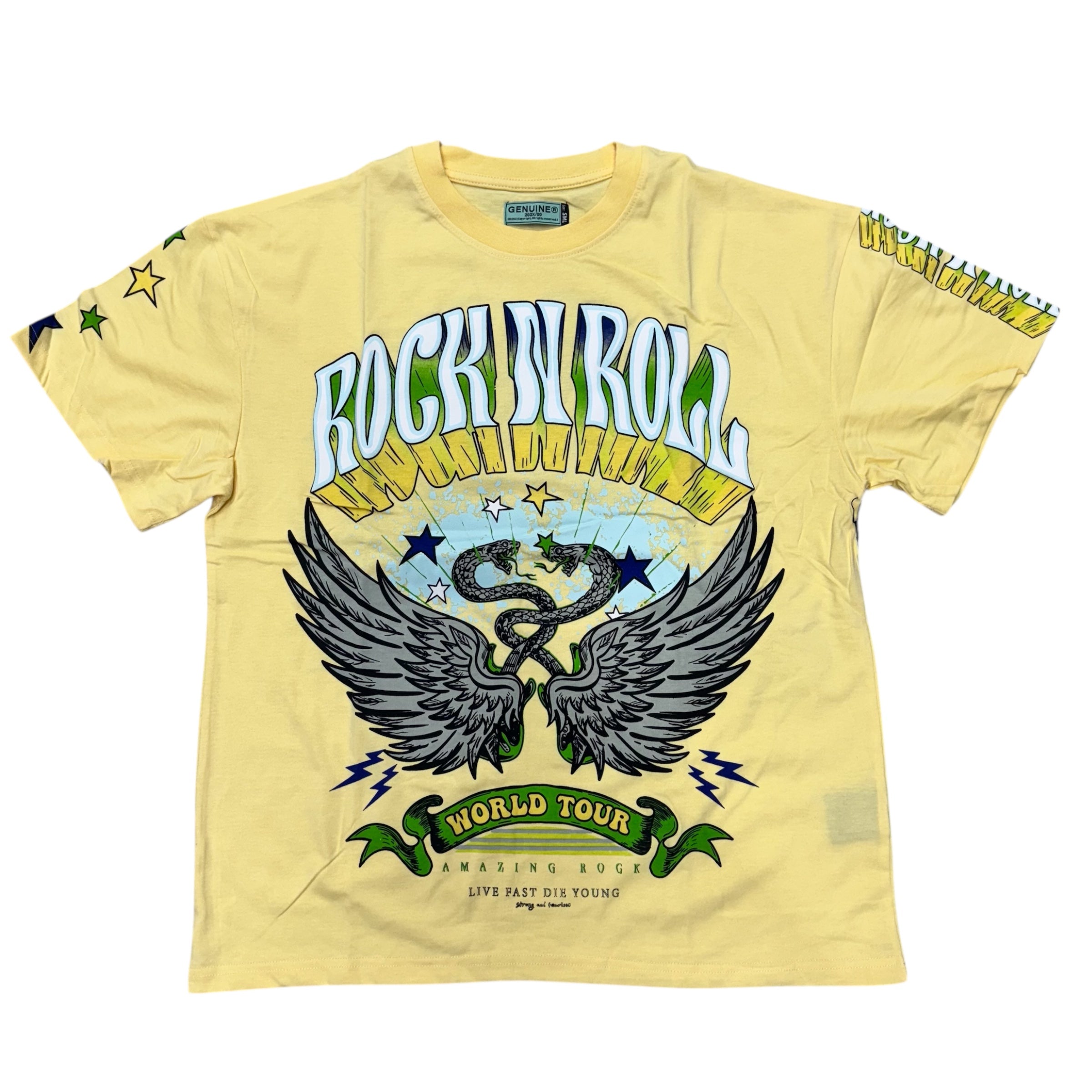 Genuine Amazing Rock And Roll T-Shirt Light Yellow 6201
