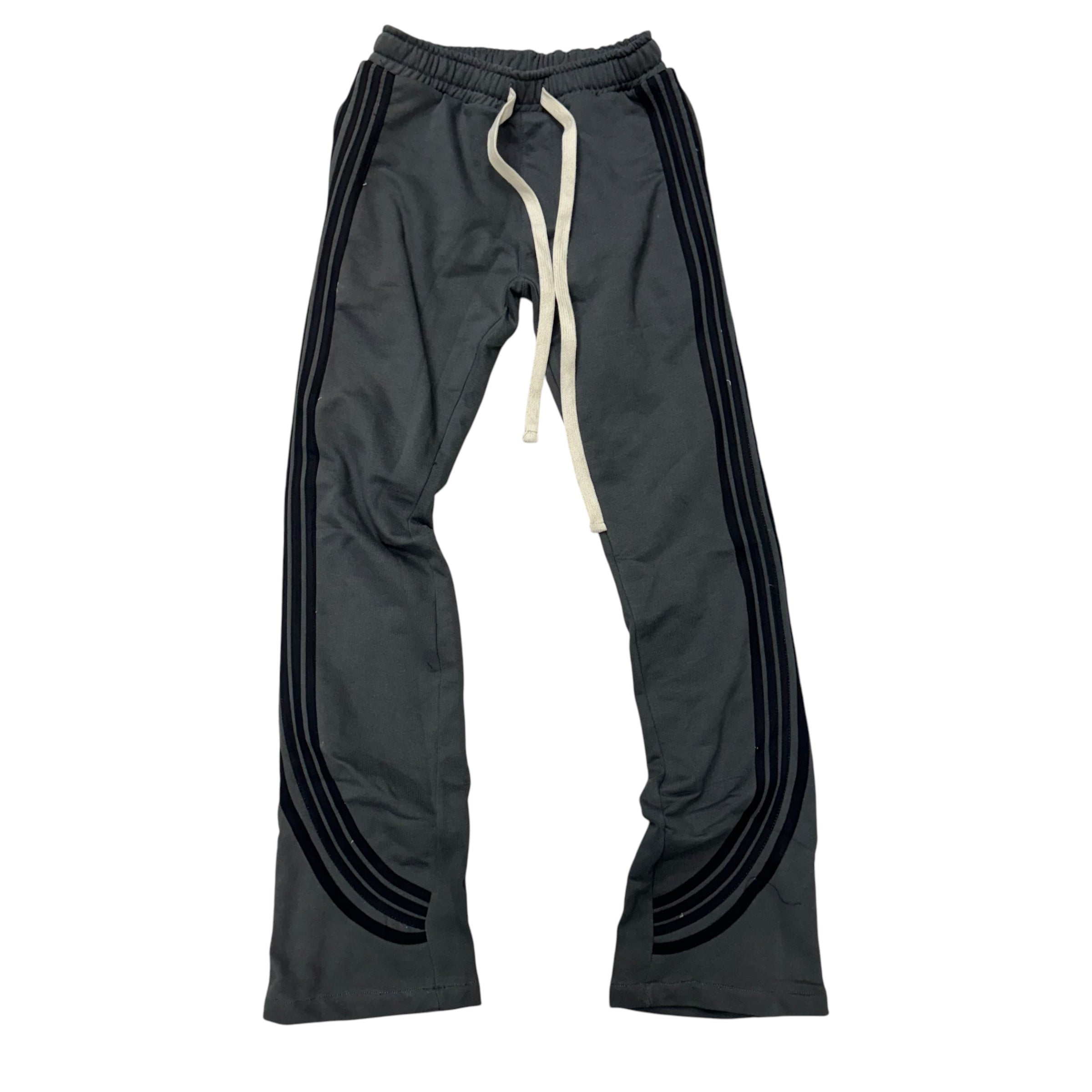 Narr Stacked Slim w/Stripes Sweats Charcoal Black (Run Slim, Go up 1 Size)