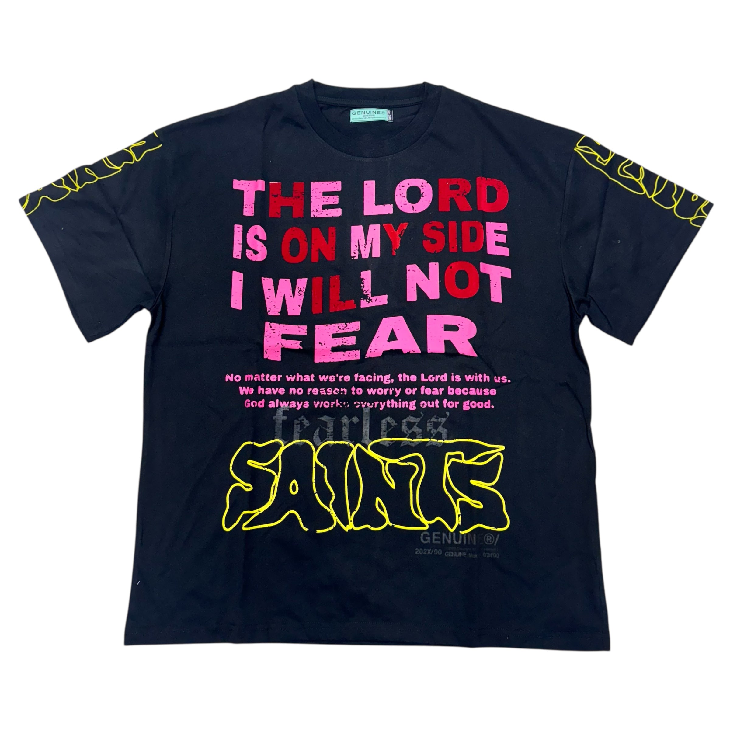 Genuine The Lord Is On My Side T-Shirt Black 6211