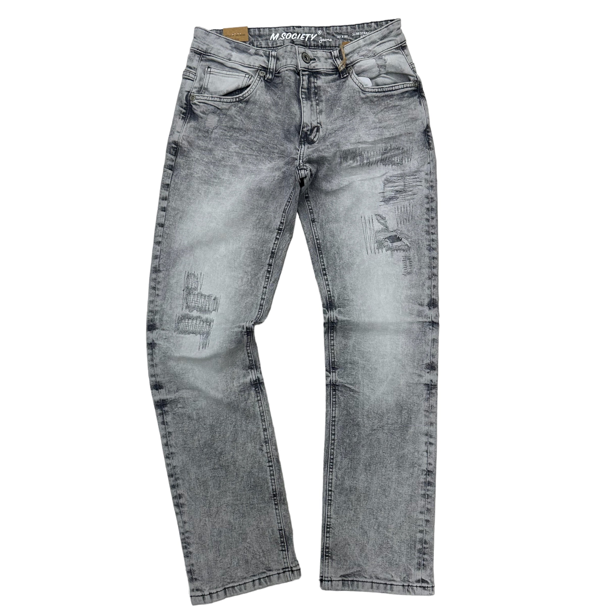 Mischief distress Slim Fit Jeans Grey 80293