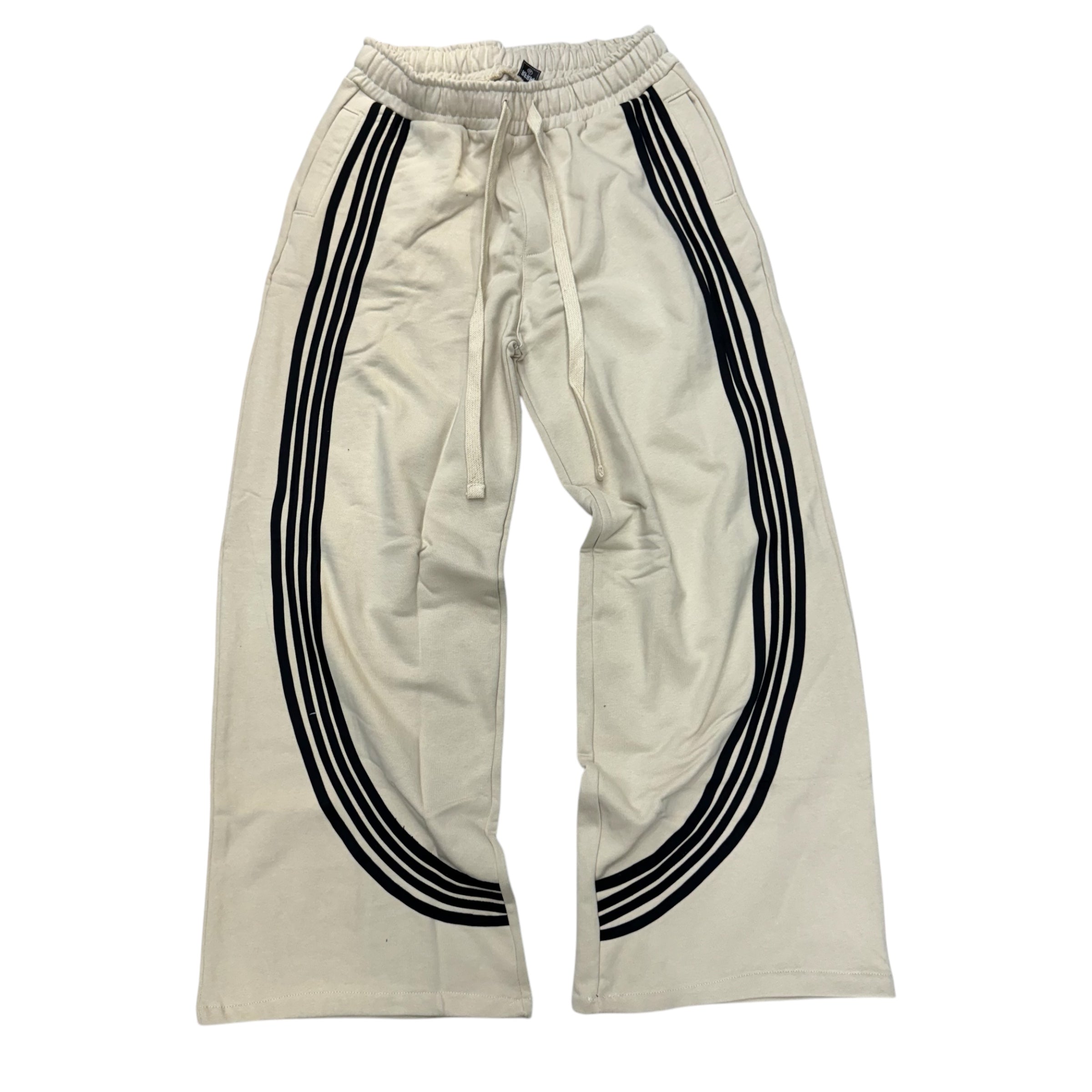 Narr Flare Fit w/stripes Sweats Beige Black