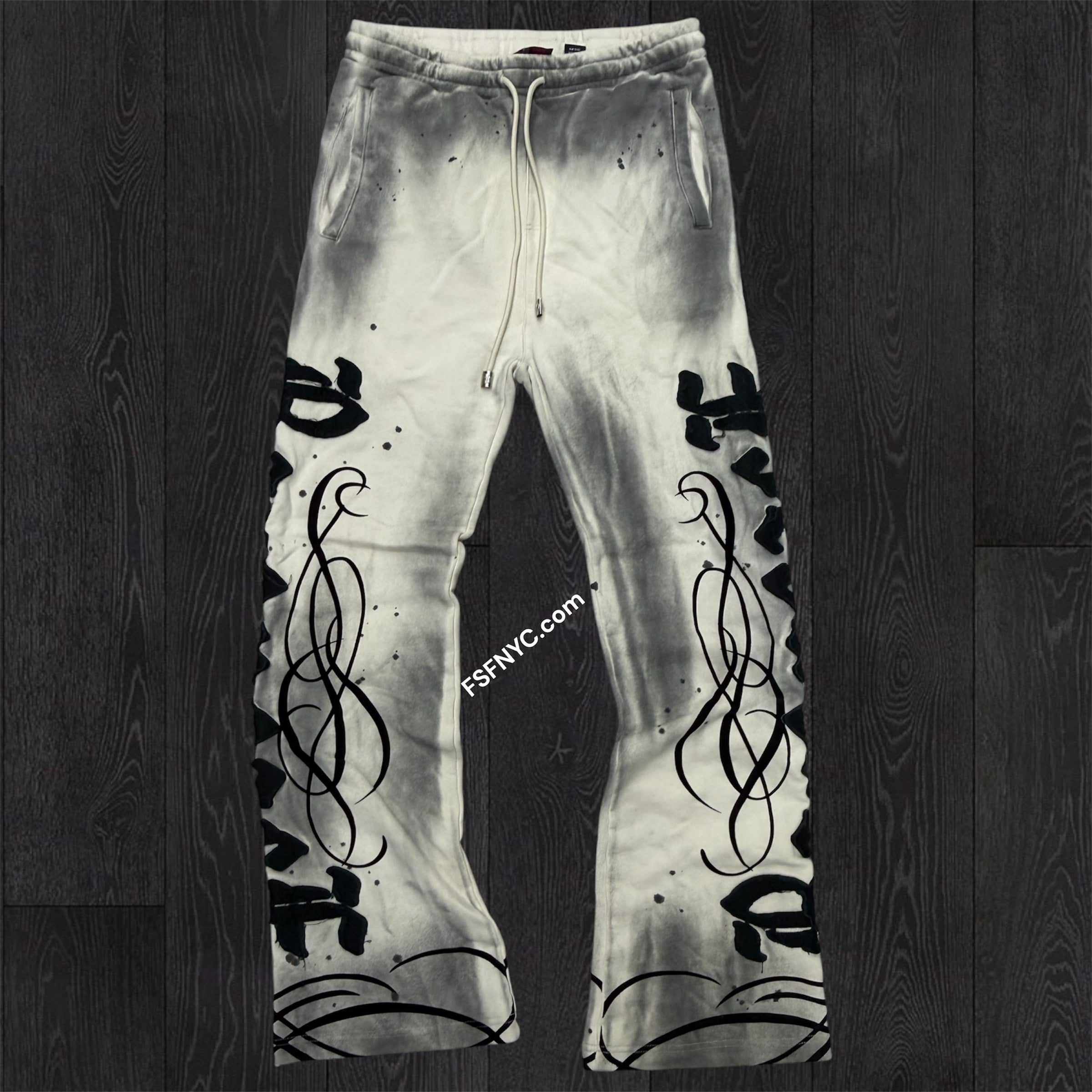 RP - Dark Age Flare Stacked sweat Pants - Ecru - 6073
