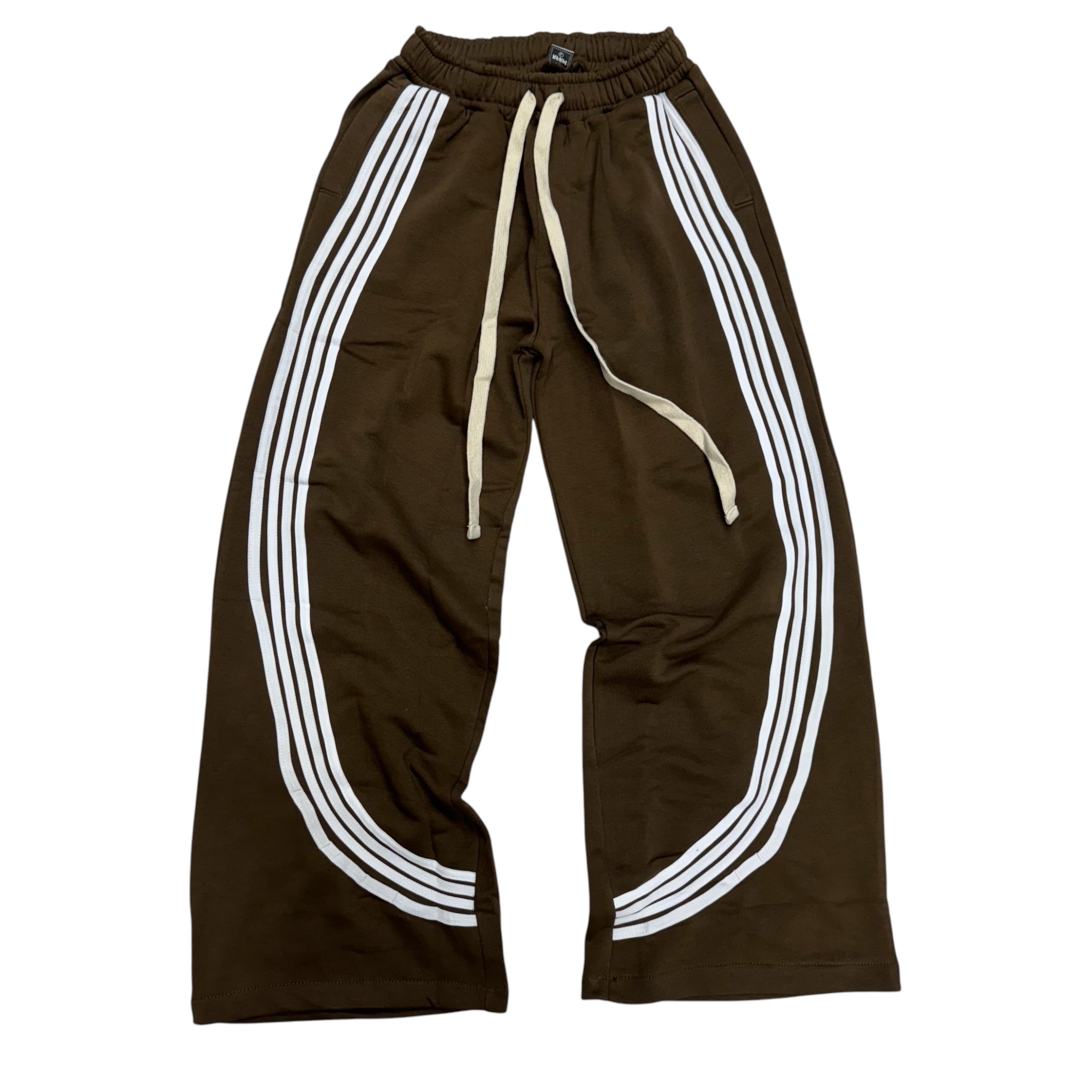 Narr Flare Fit w/stripes Sweats Brown White