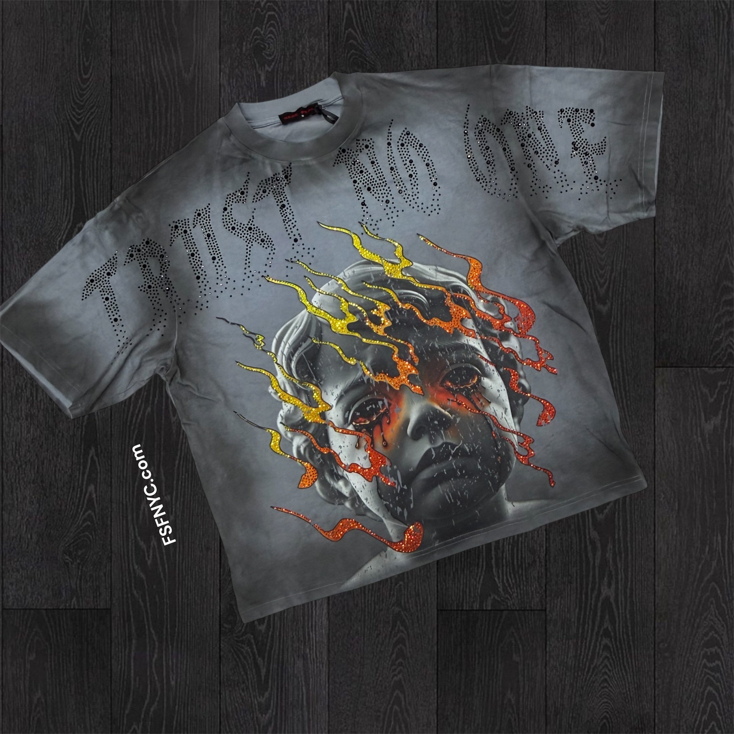RP - Trust No One Oversize T-shirt - Grey - 6084