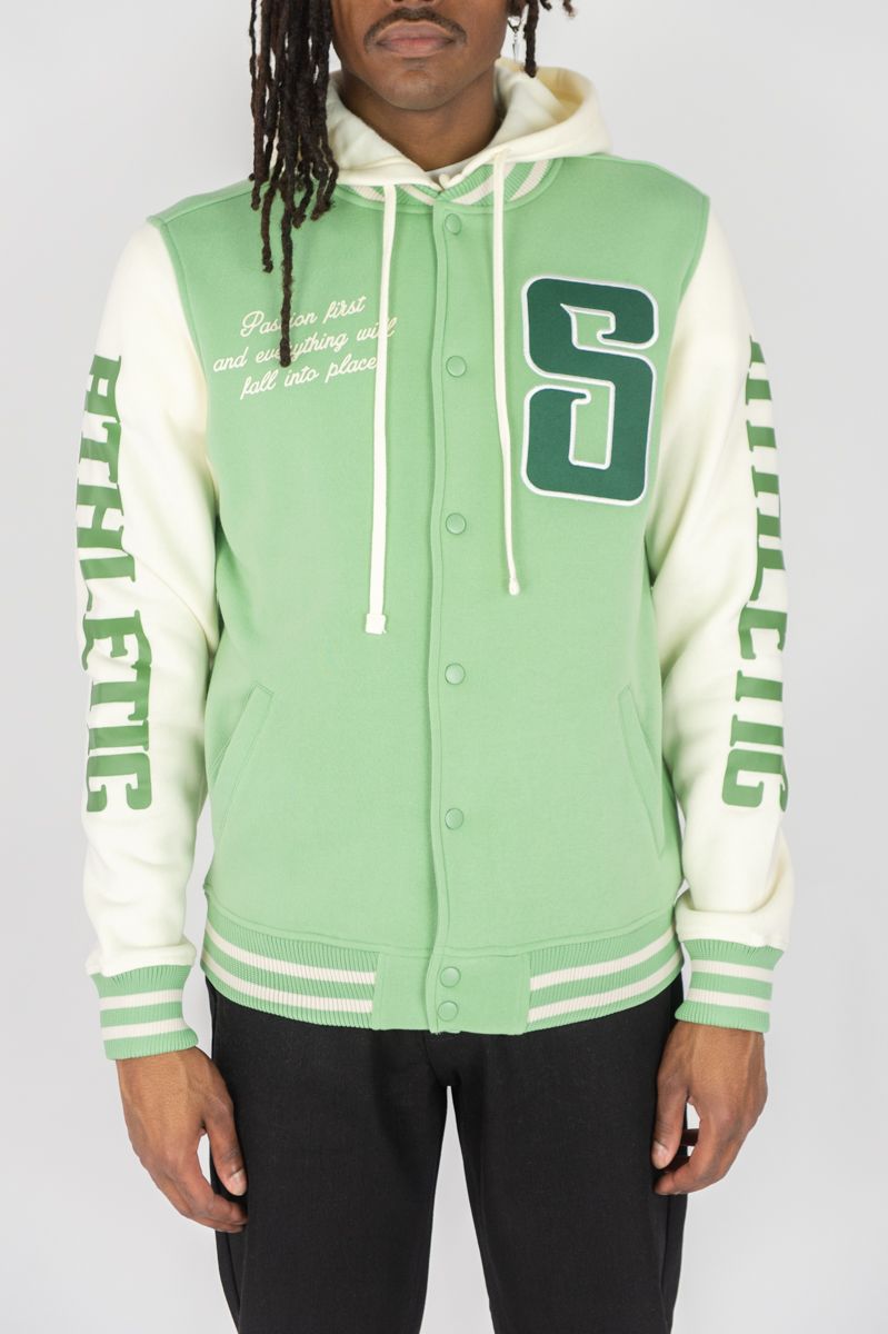 Superior Fleece Varsity Jacket LT. Olive 521