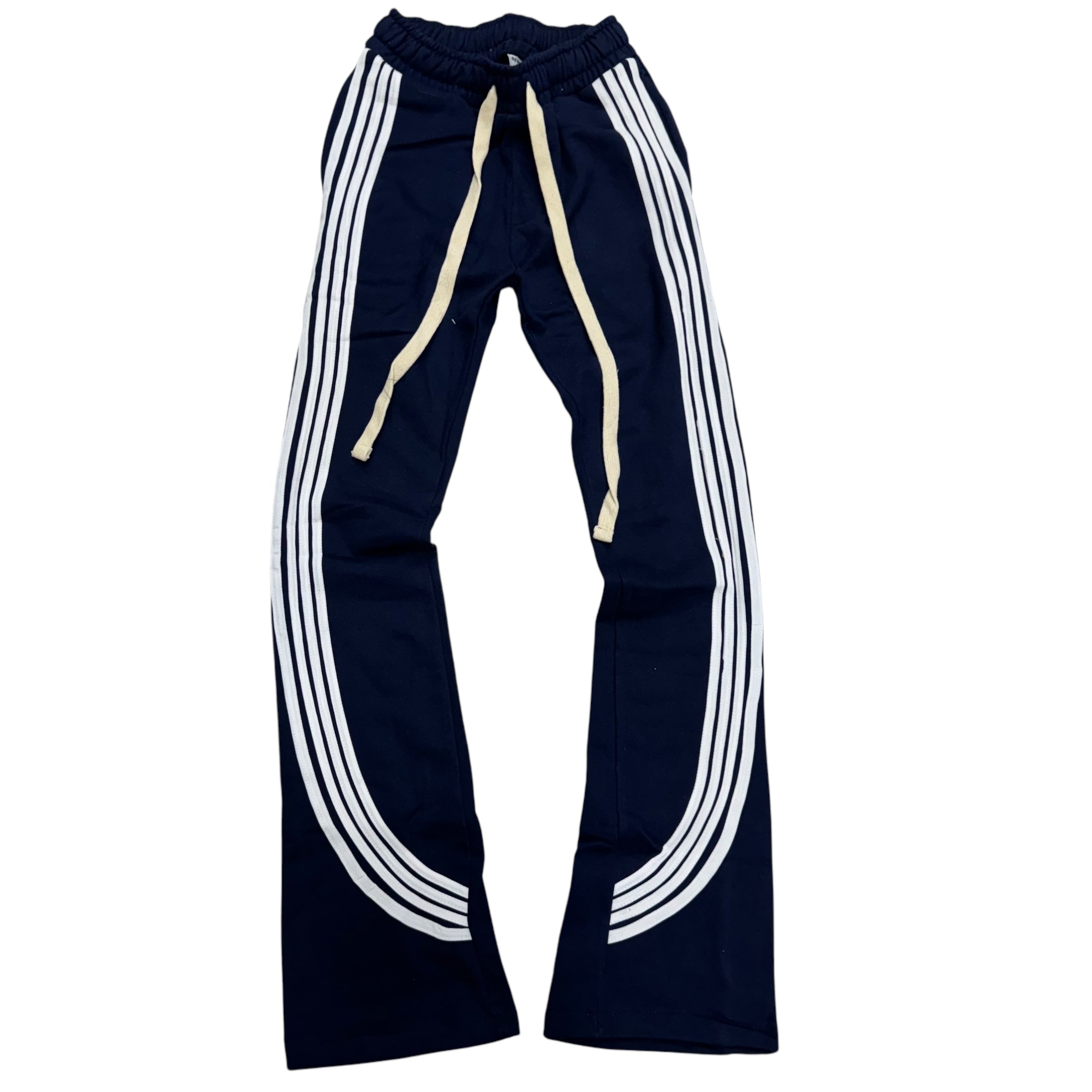 Narr Stacked Slim w/Stripes Sweats Navy White (Run Slim, Go up 1 Size)