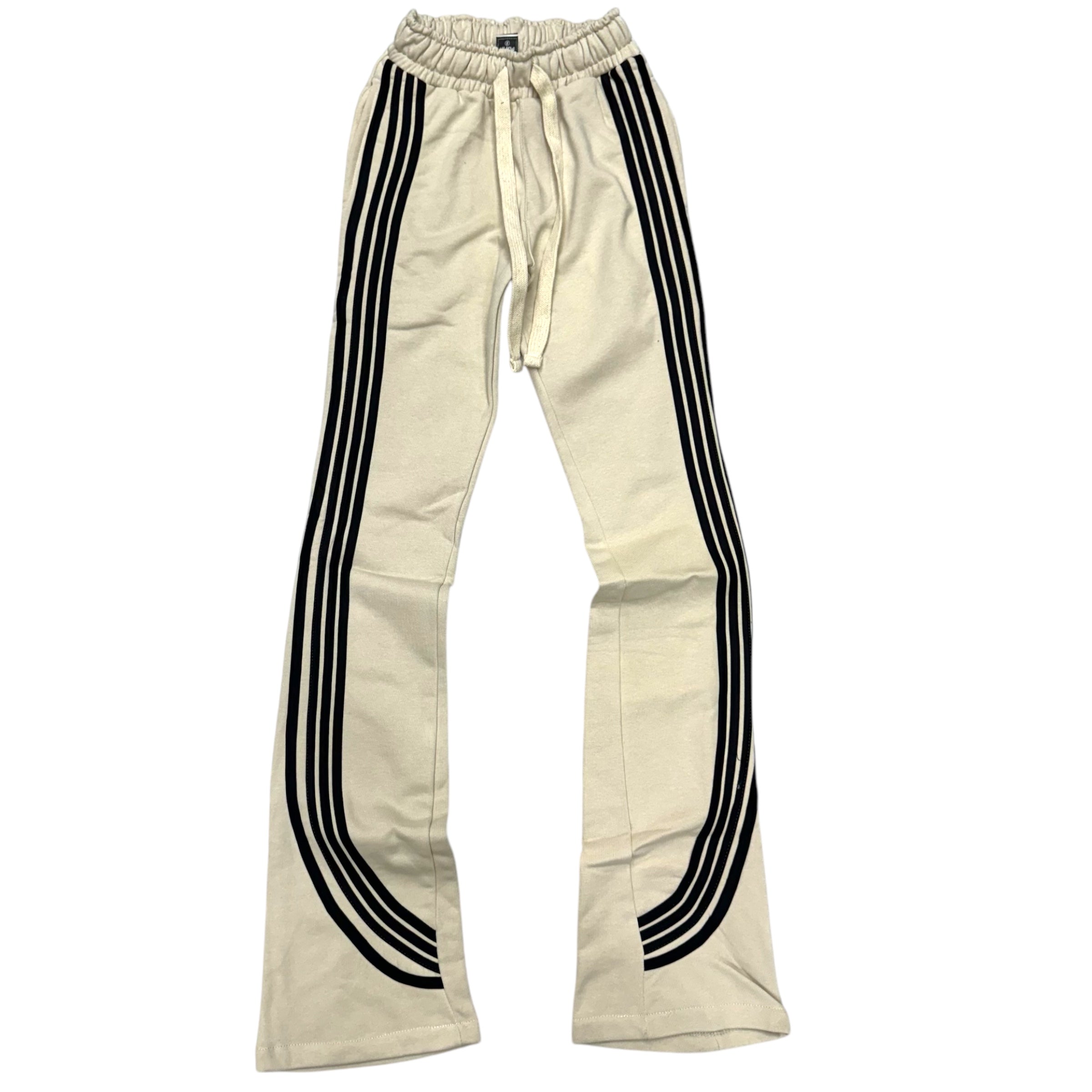 Narr Stacked Slim w/Stripes Sweats Beige Black (Run Slim, Go up 1 Size)