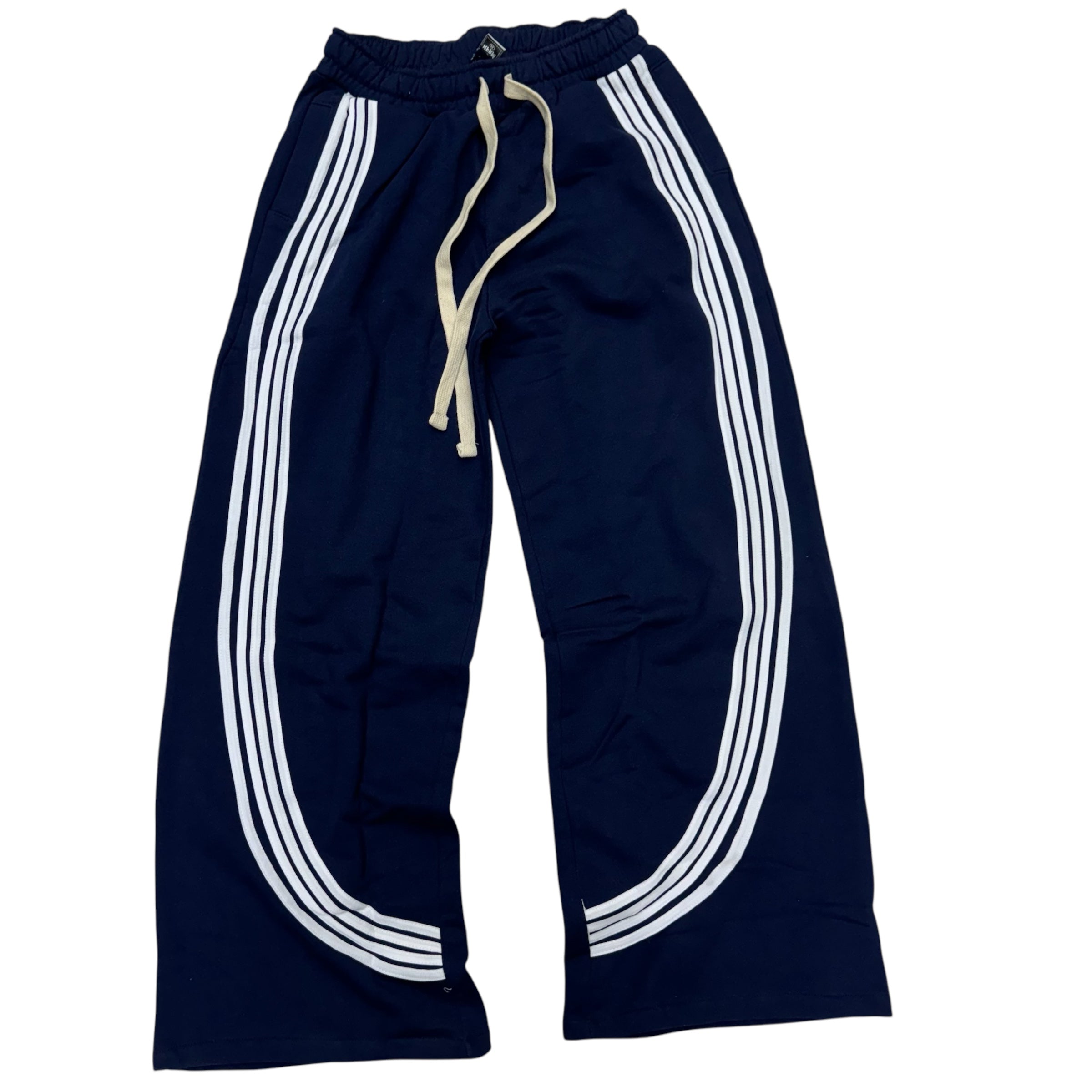 Narr Flare Fit w/stripes Sweats Navy White