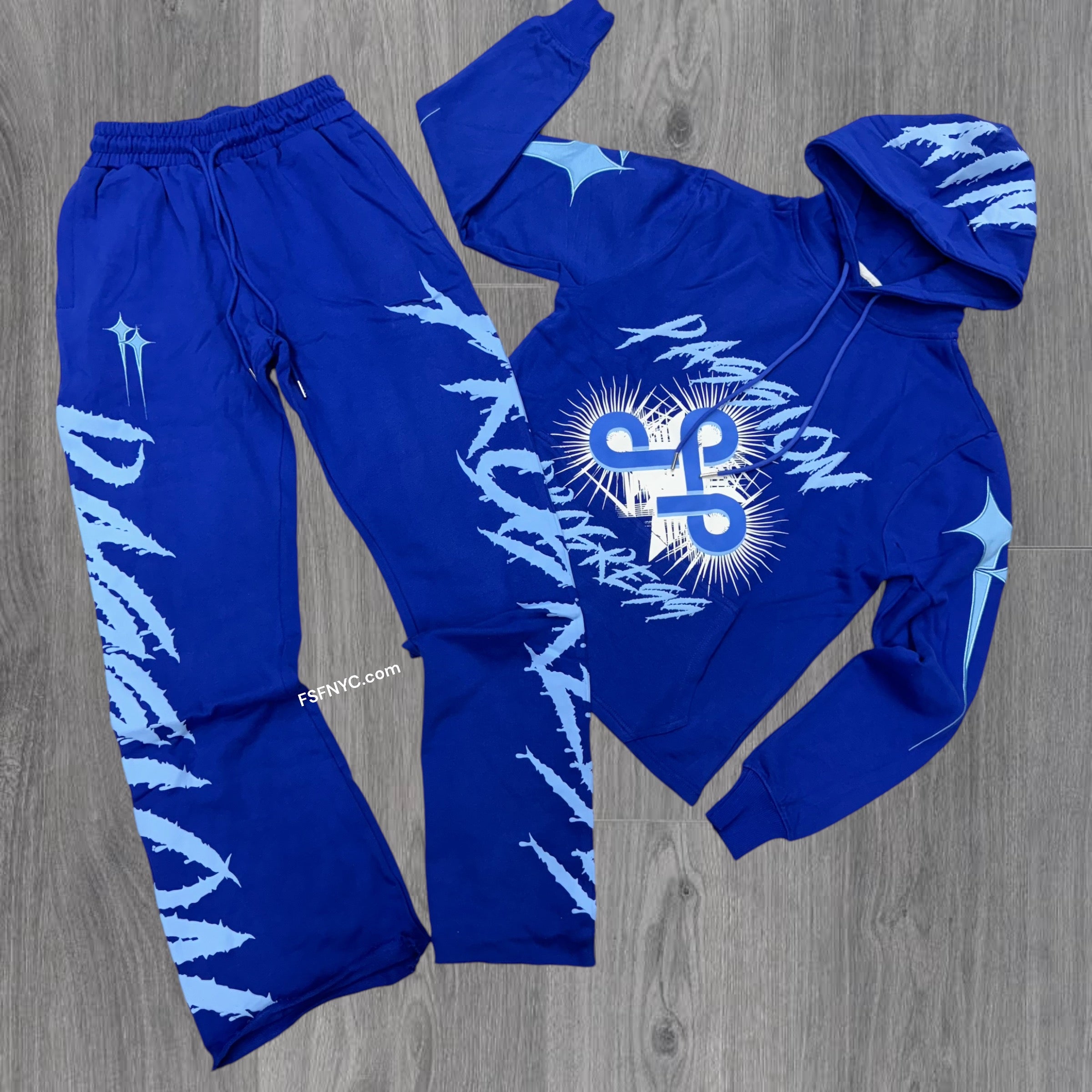 LM passion Flare Sweat Suit Royal