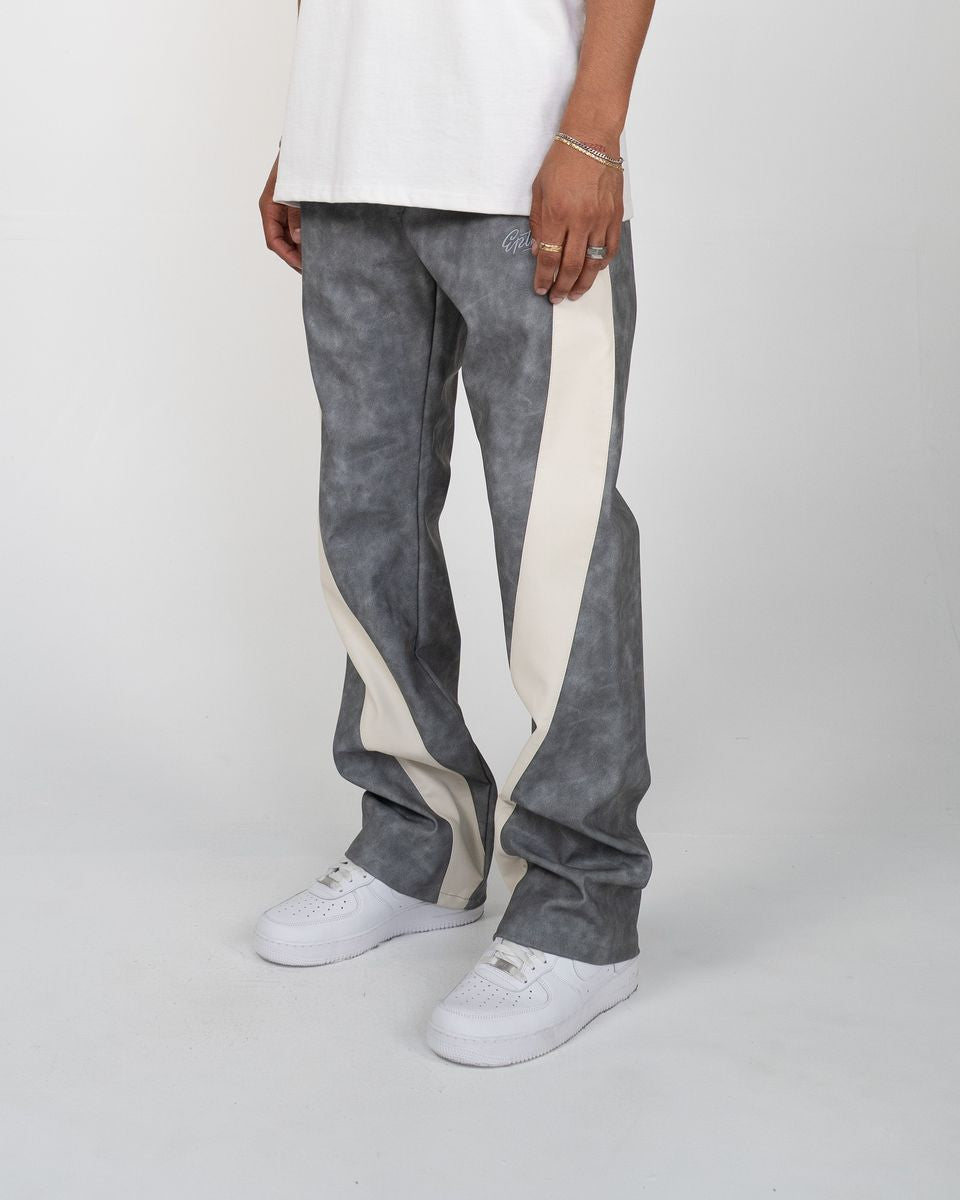 EPTM Stacked PU Twist Pants Grey