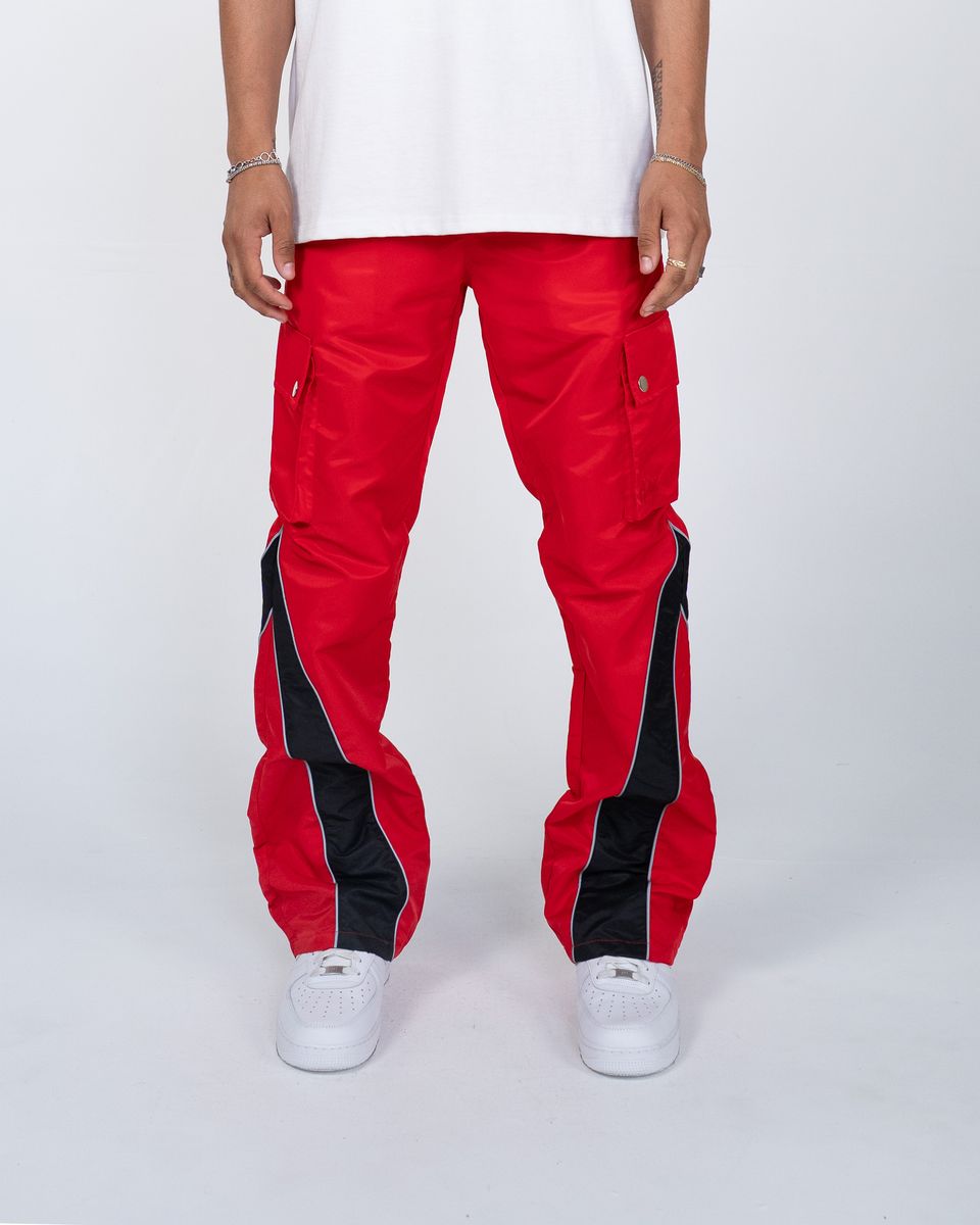 EPTM Stacked MV Nylon Cargo  Pants Red