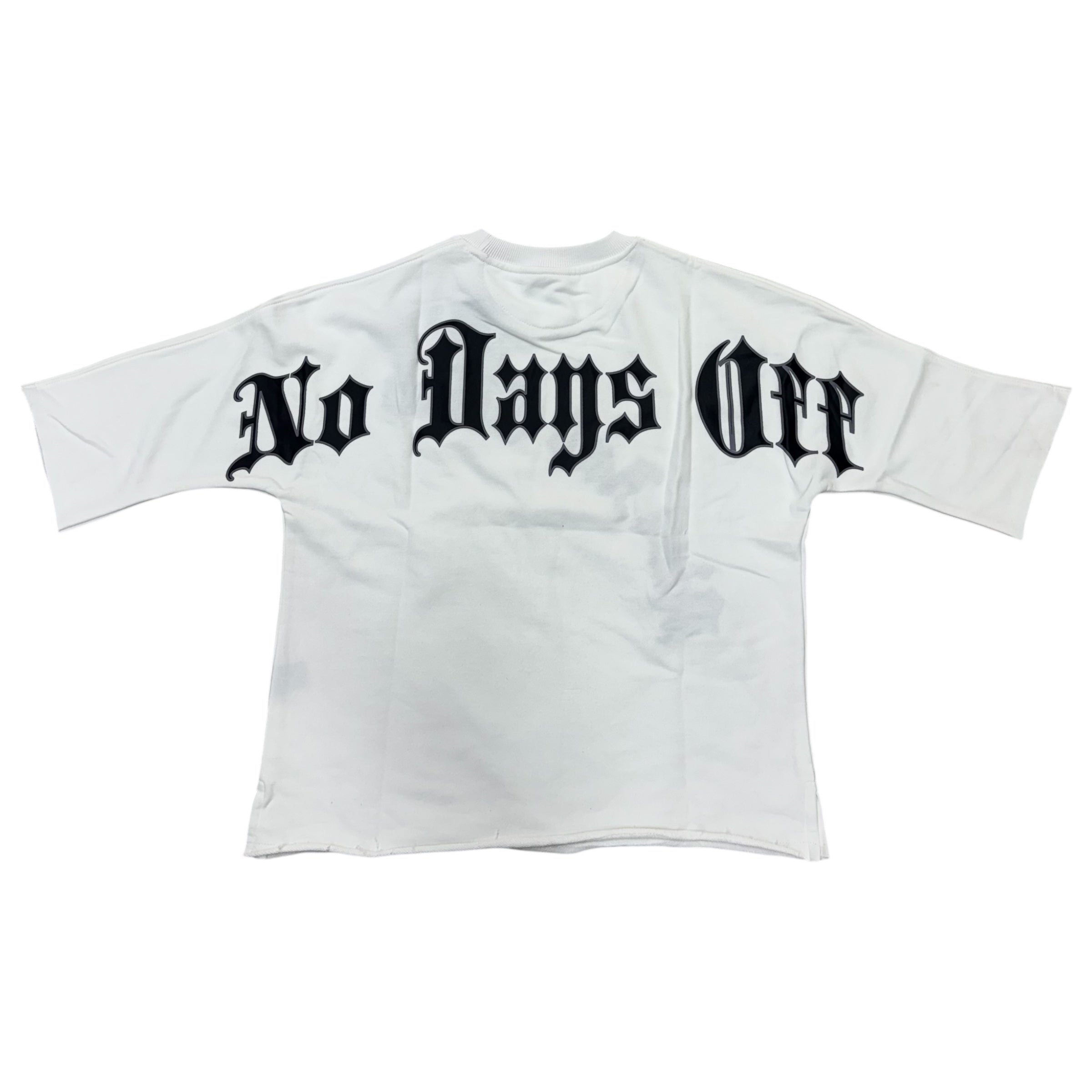 Focus Rhinestone Rise And Grind Sleeve Crop T-Shirt White 80729
