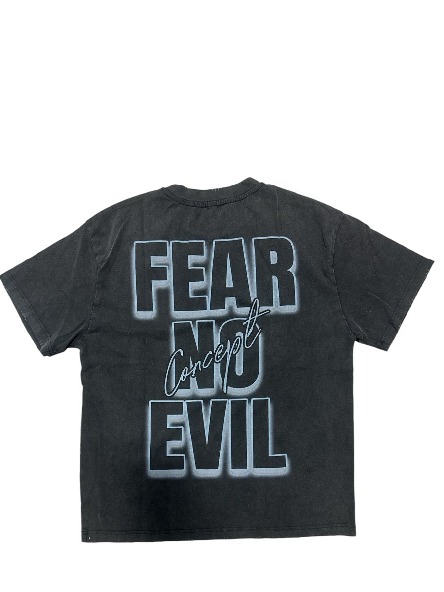 SYN Fear No Evil T-Shirt Black Wash 019