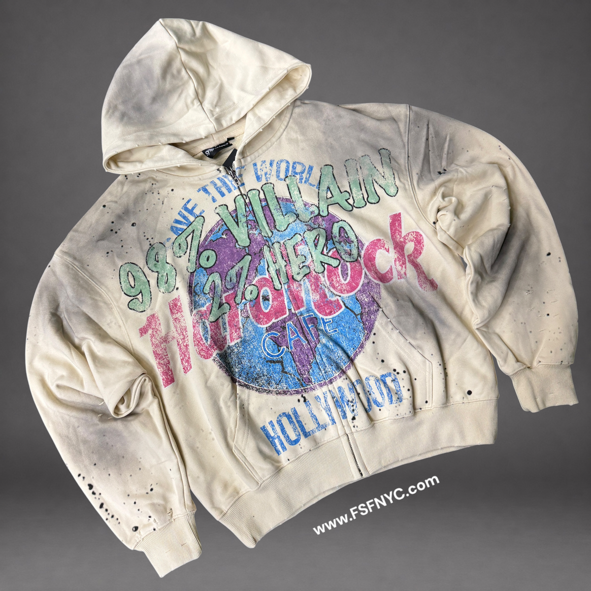 SYN - Villian Zip Up Hoodie - Beige