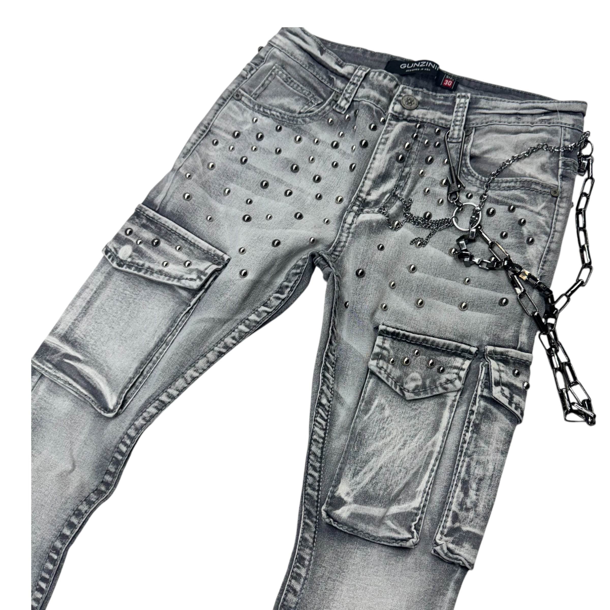 Gunzinii  Stacked Studded denim Grey GZ590