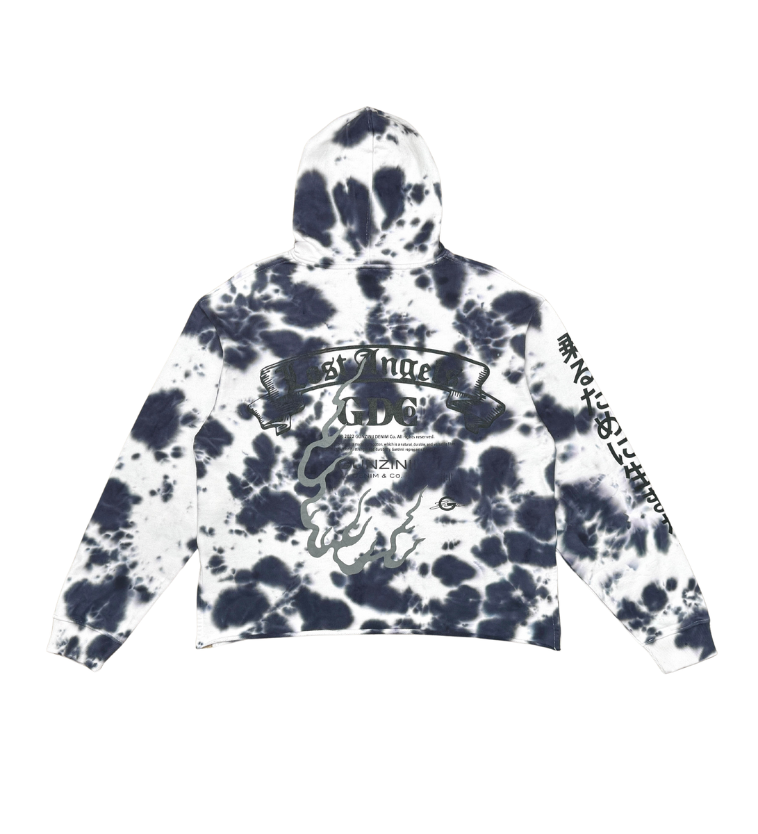Gunzinii - Lost Angels Tye Dye Cut off Hoodie - Grey - GZ382