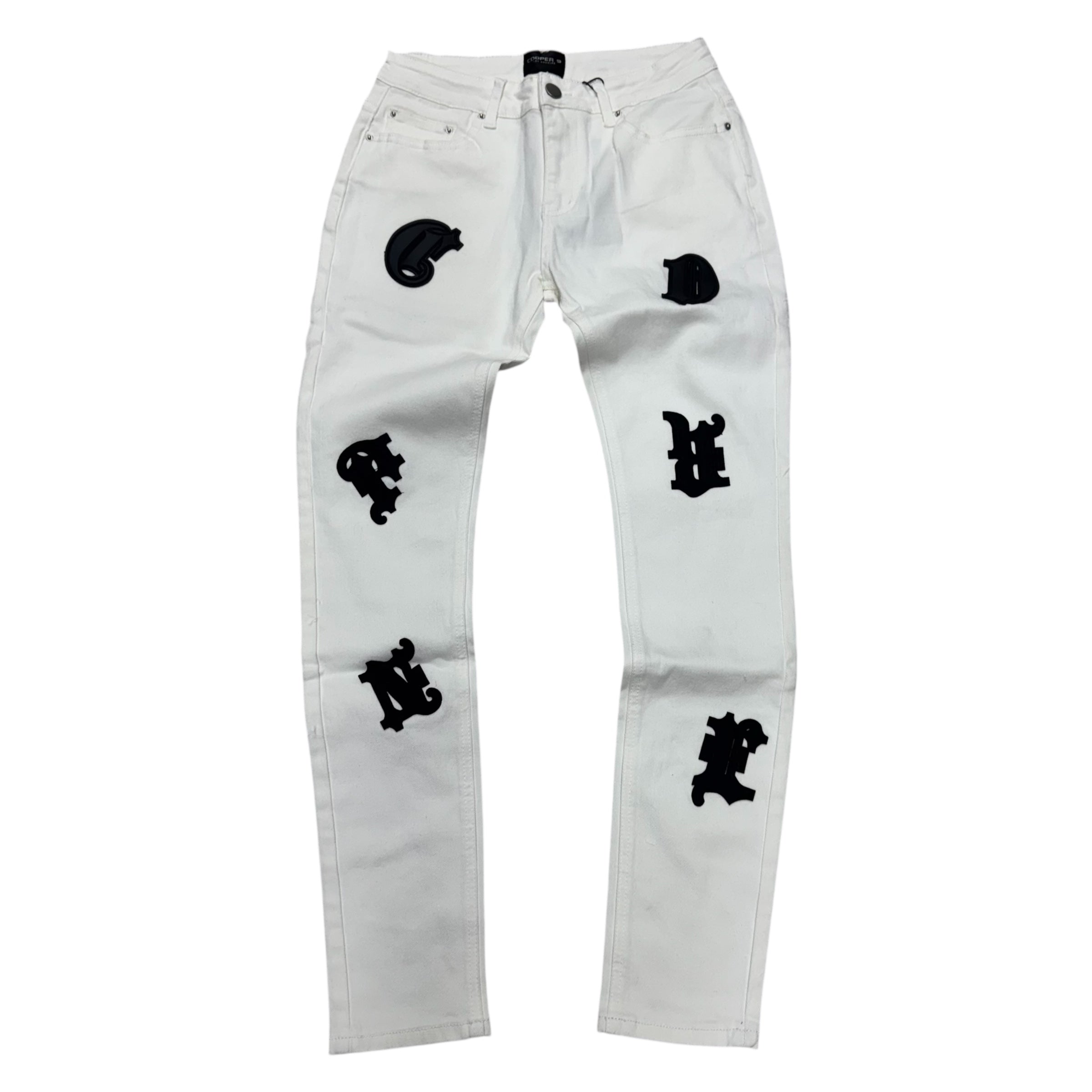 Cooper Patched Skinny Jeans White 2450107