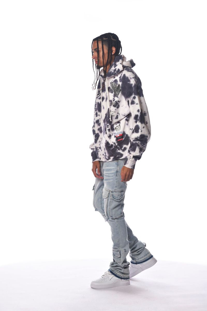 Gunzinii - Lost Angels Tye Dye Cut off Hoodie - Grey - GZ382