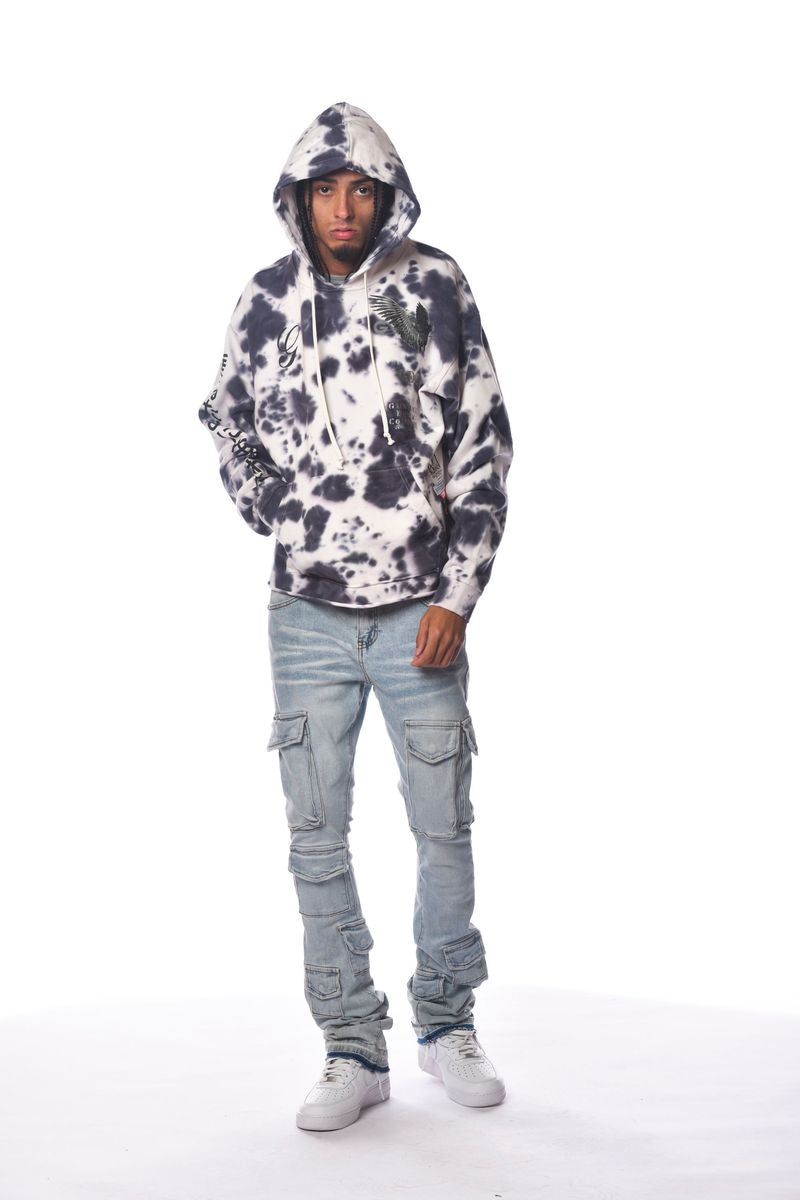 Gunzinii - Lost Angels Tye Dye Cut off Hoodie - Grey - GZ382