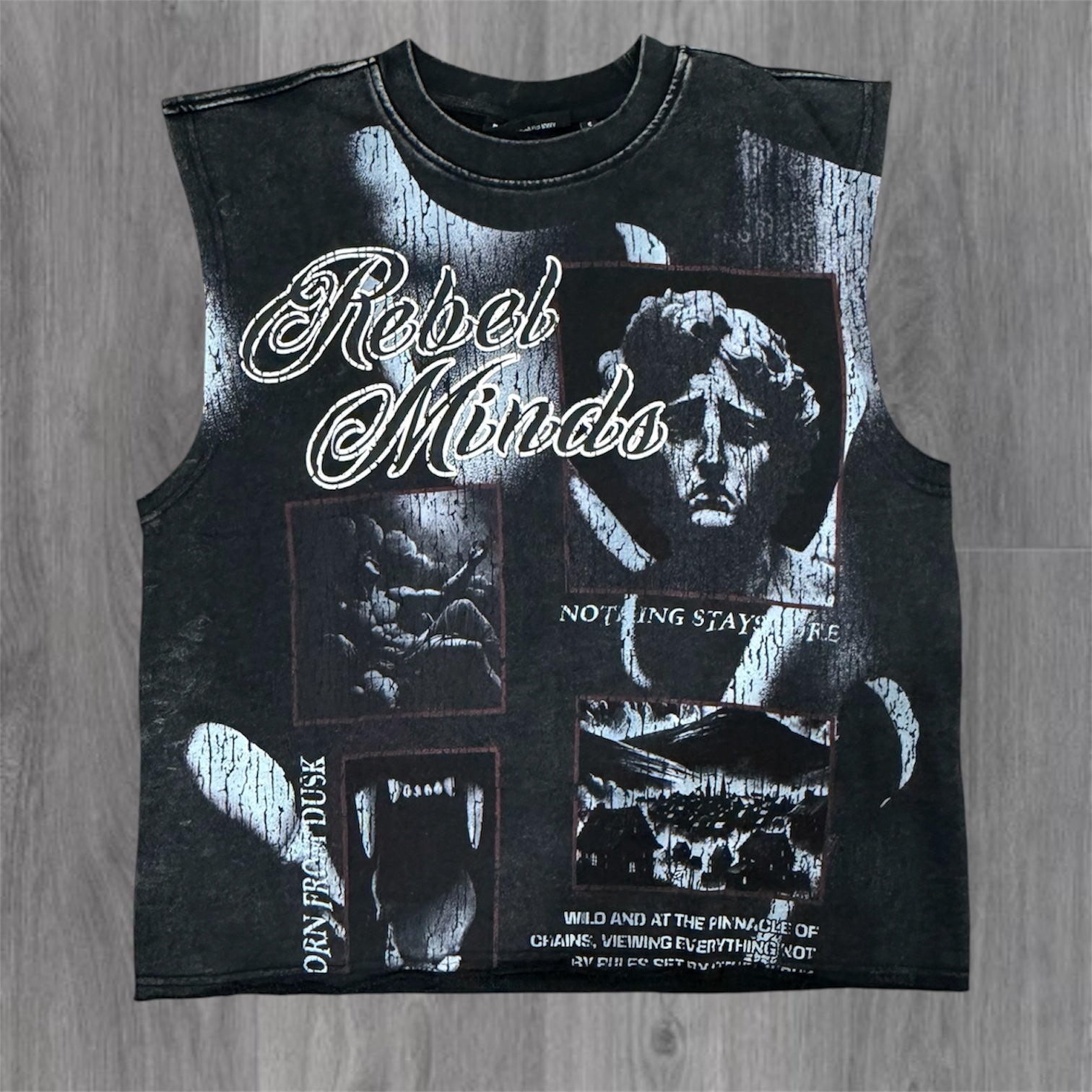 Dust Born Sleeveless Tee - Black - 11023