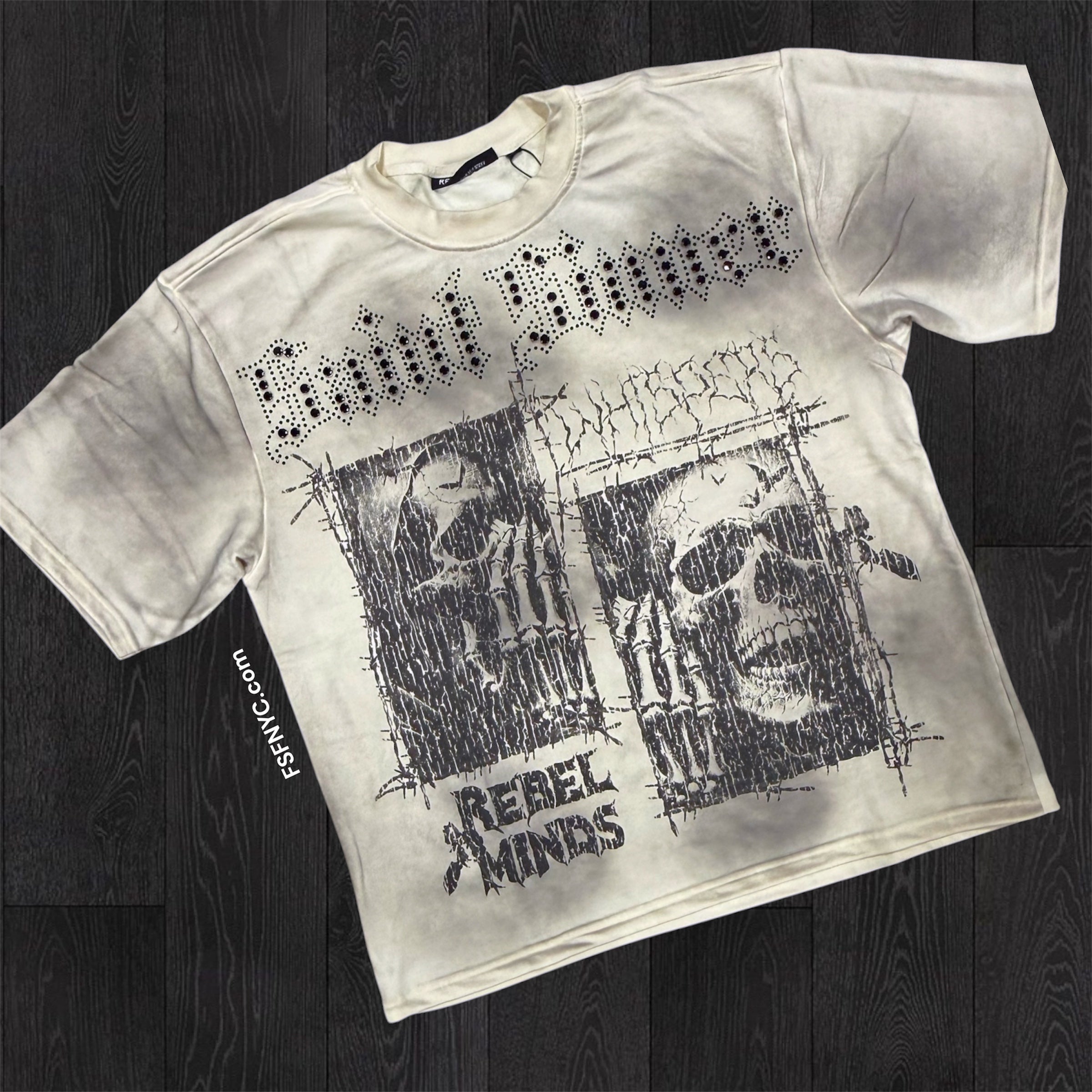 Whispers Crystal T-shirt  - Cream - 11129