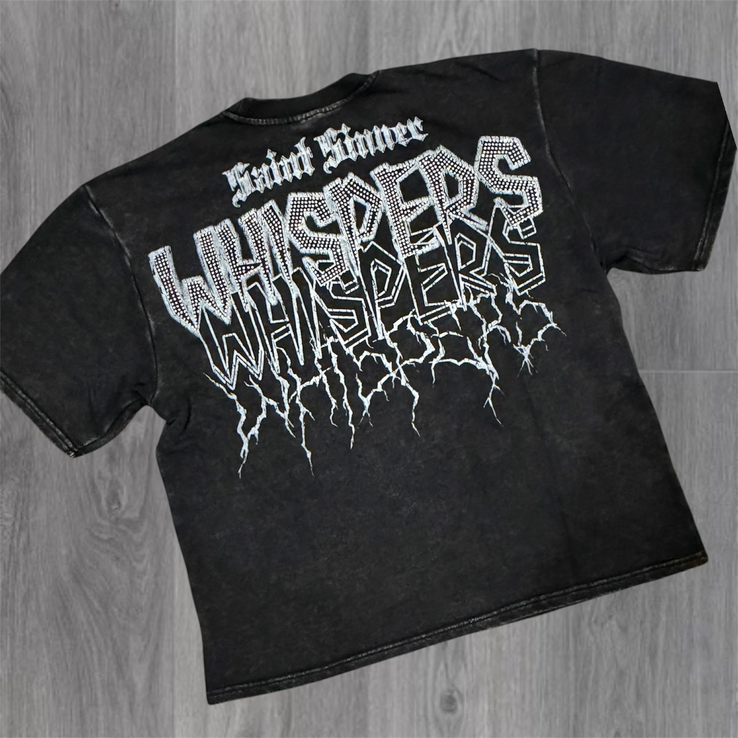 Whispers Rhinestone T-shirt - Black - 11129